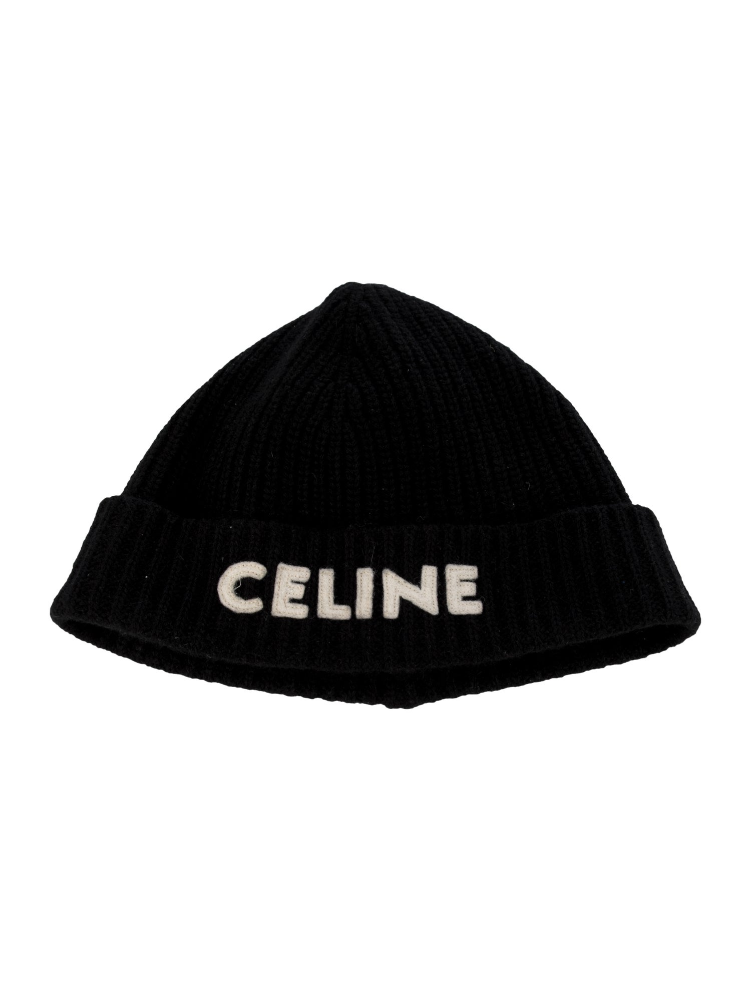 Celine Logo Ribbed Beanie