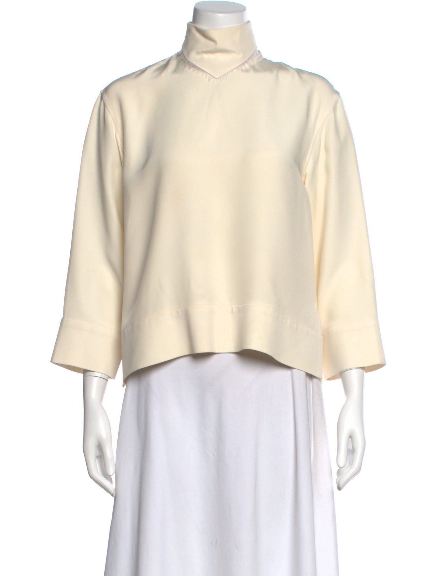 Celine Silk Mock Neck Top