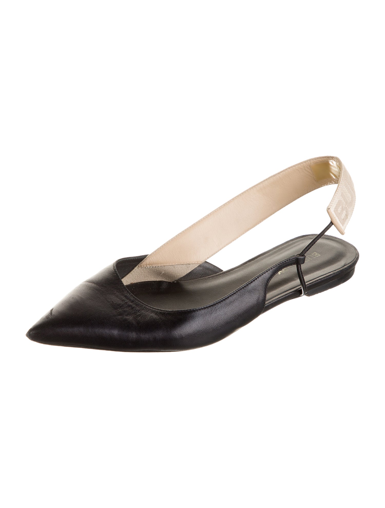Celine Leather Colorblock Pattern Slingback Flats