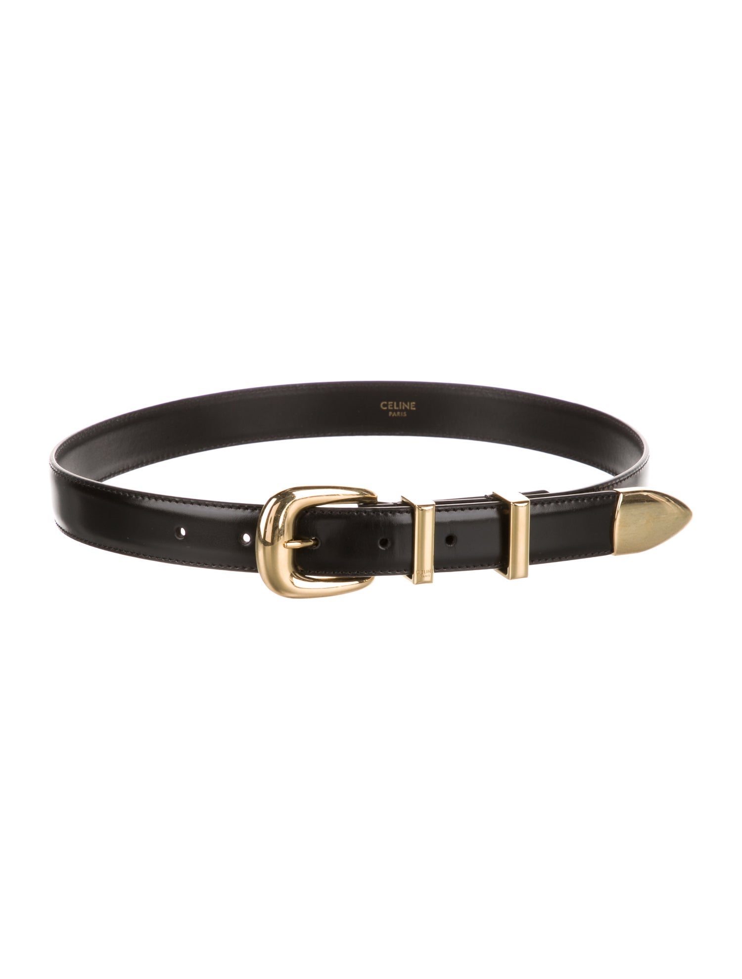 Celine Skinny Leather Belt
