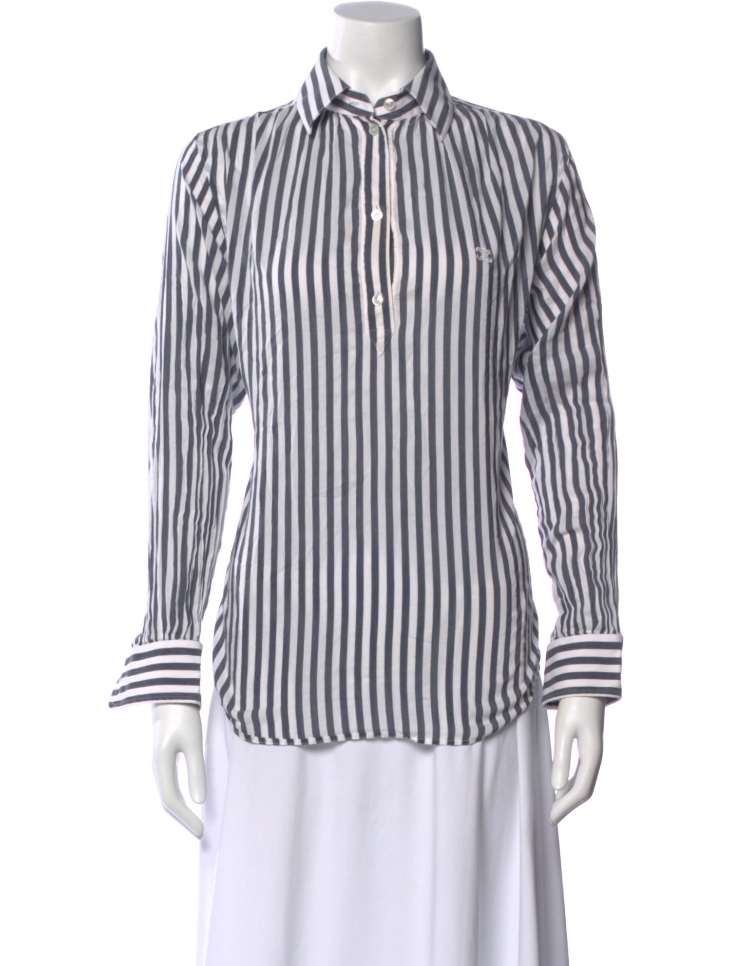 Celine Striped Long Sleeve Blouse