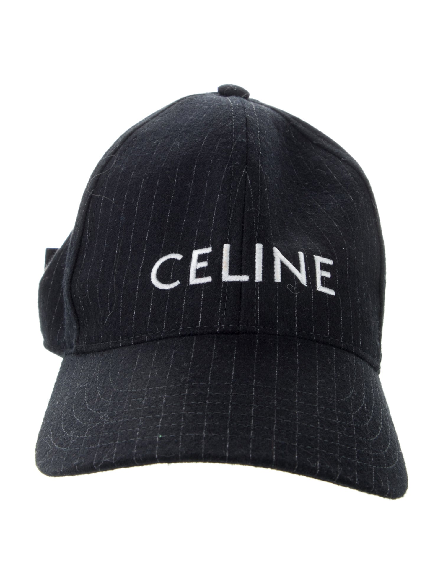 Celine Pinstriped Logo Baseball Cap