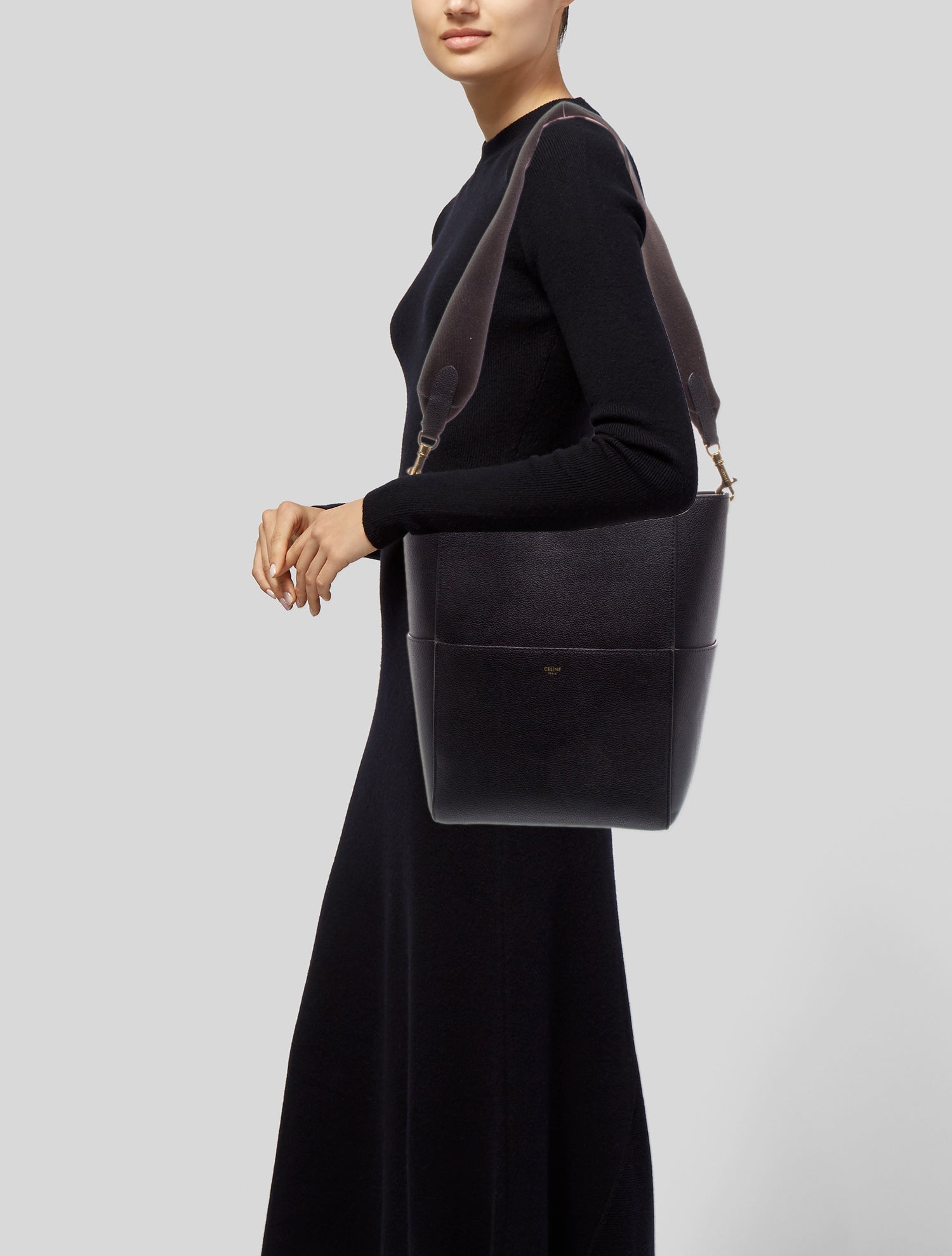 Celine Leather Seau Sangle Medium