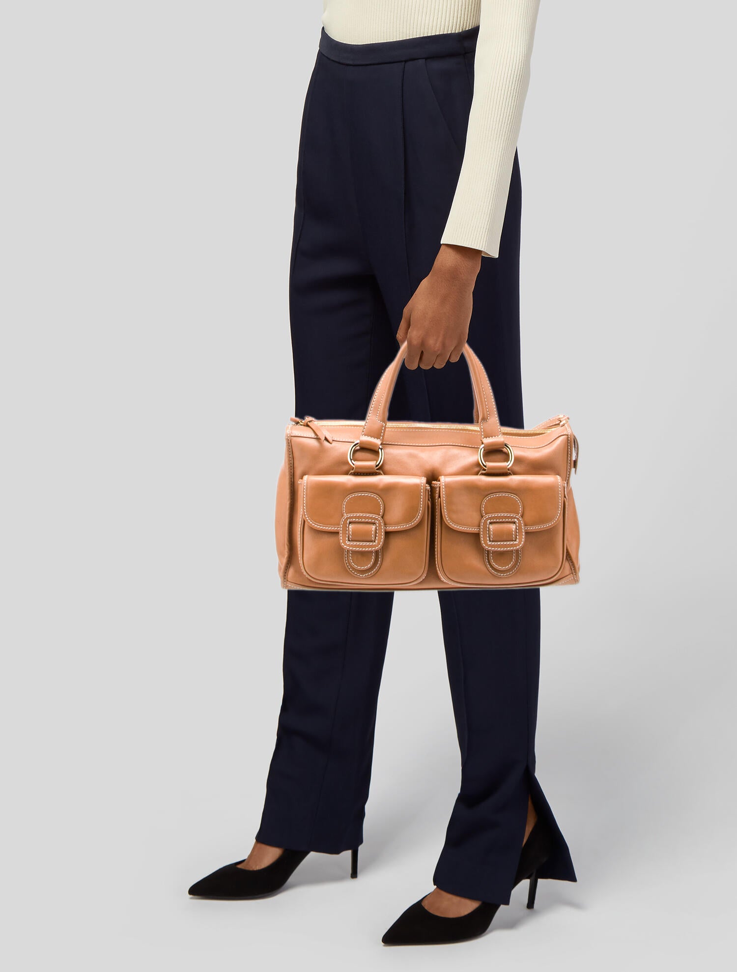 Celine Leather Top Handle Bag