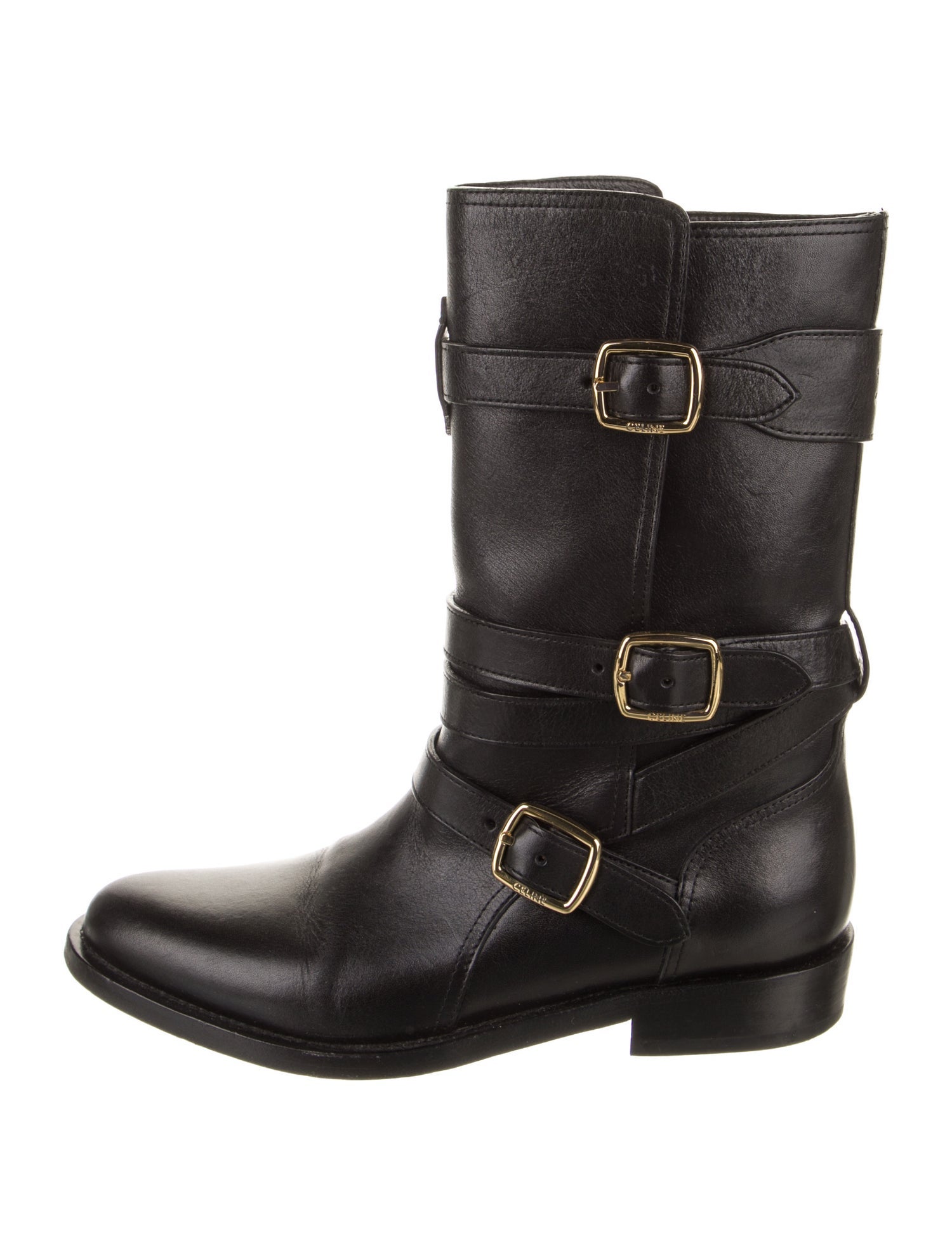Celine Leather Moto Boots