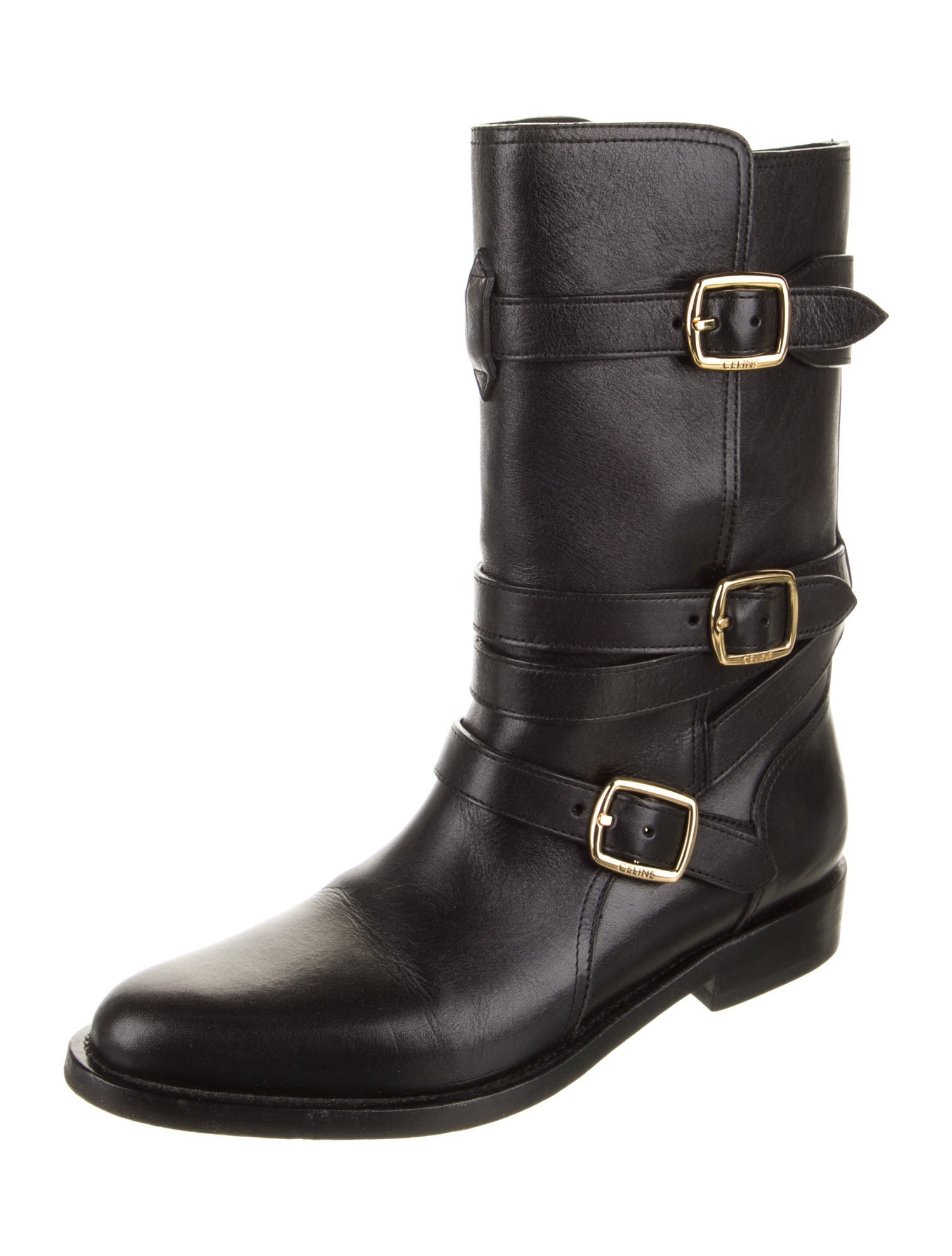 Celine Leather Moto Boots