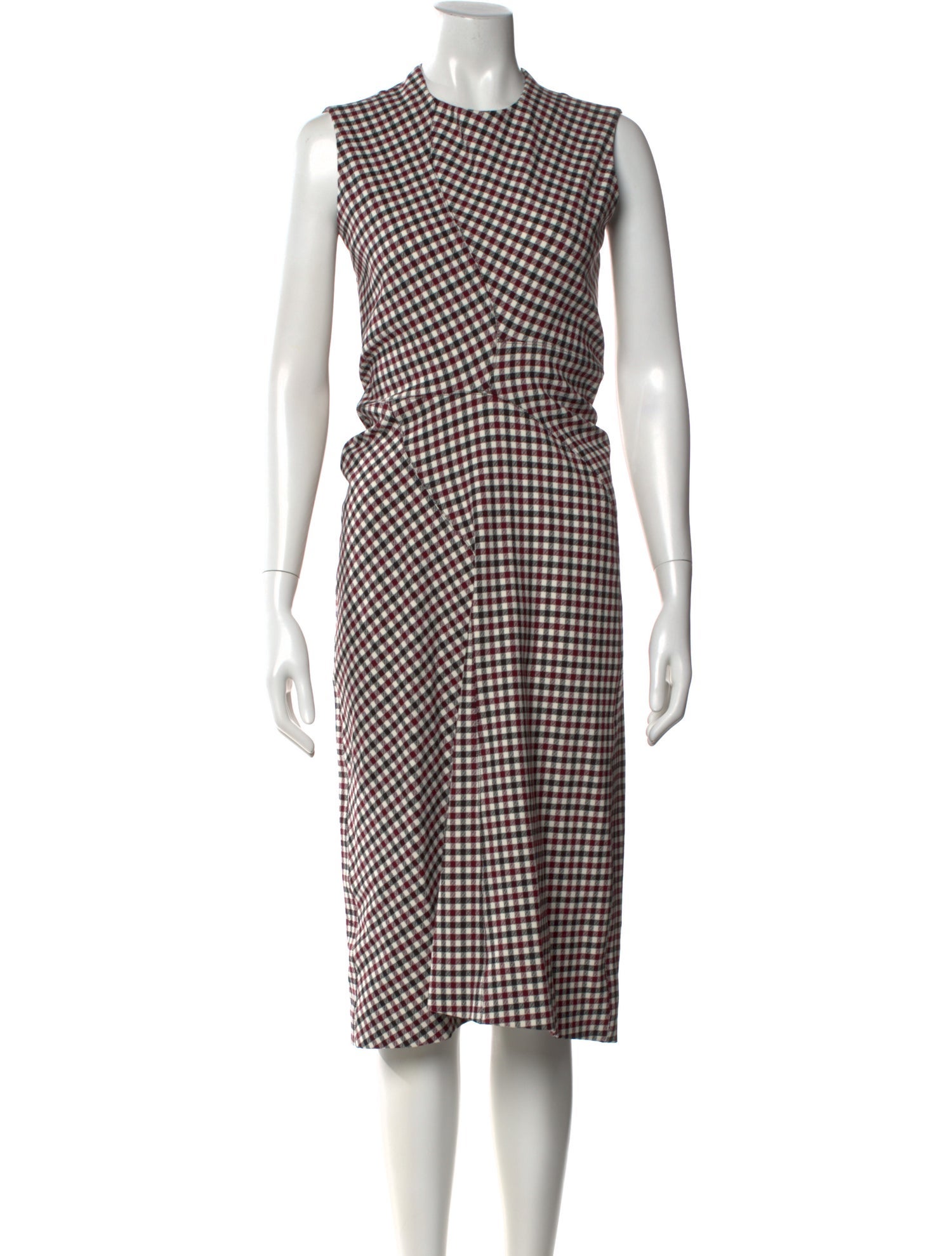 Celine Plaid Print Midi Length Dress