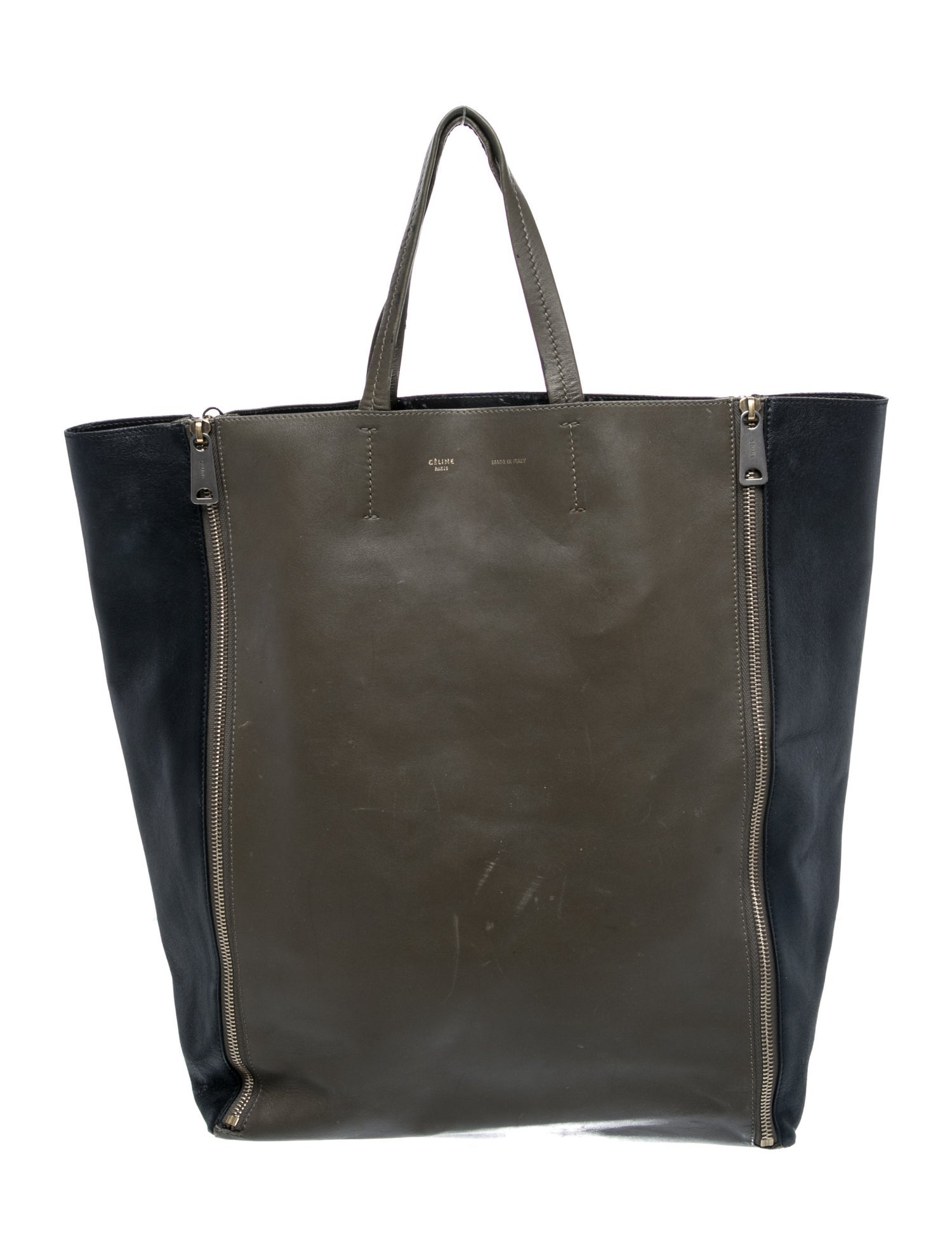 Celine Leather Vertical Gusset Cabas