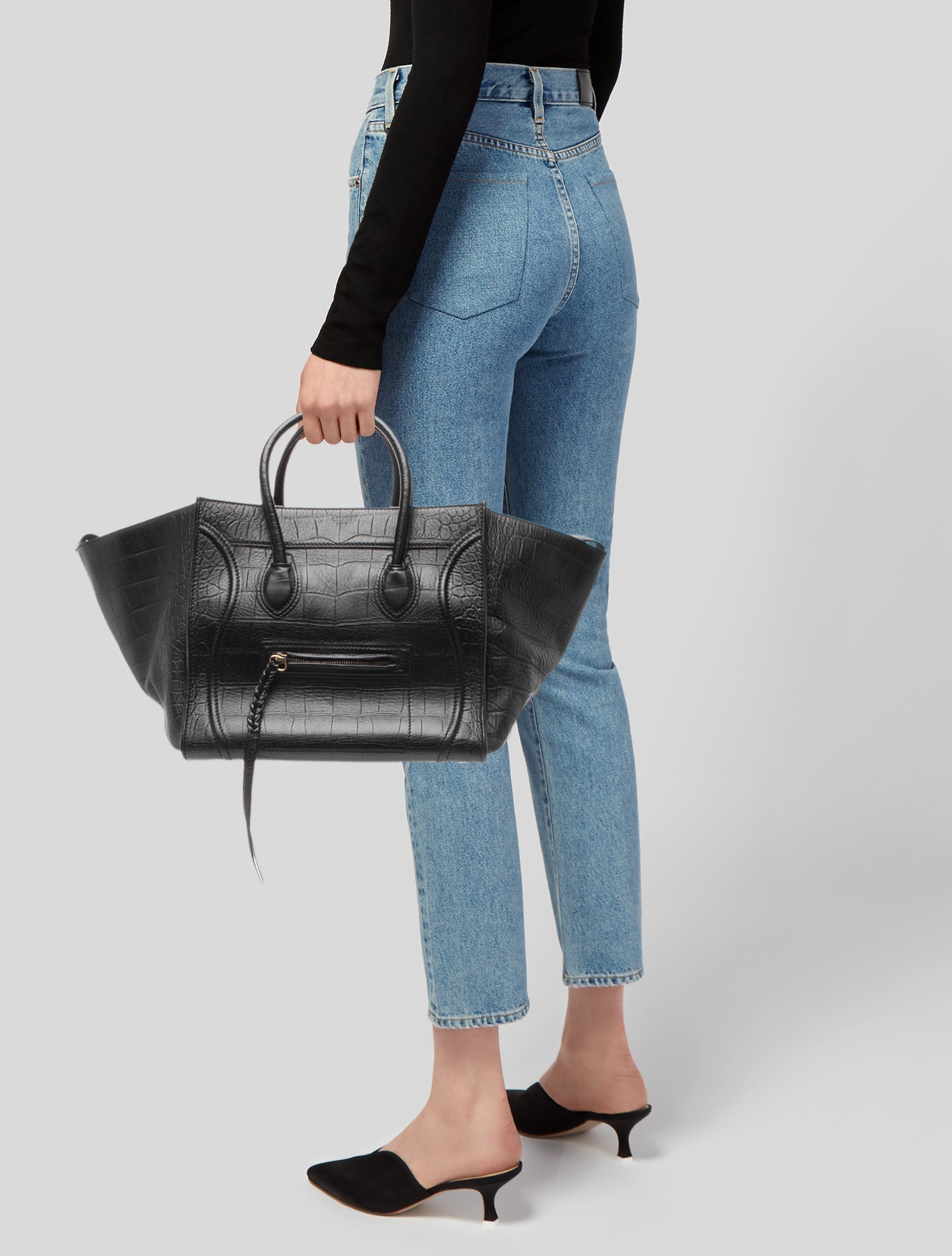 Celine Leather Luggage Phantom Medium