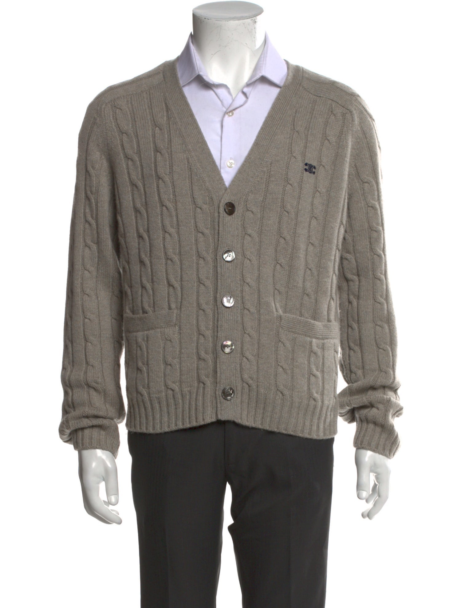 Celine Triomphe Cable Knit Cardigan