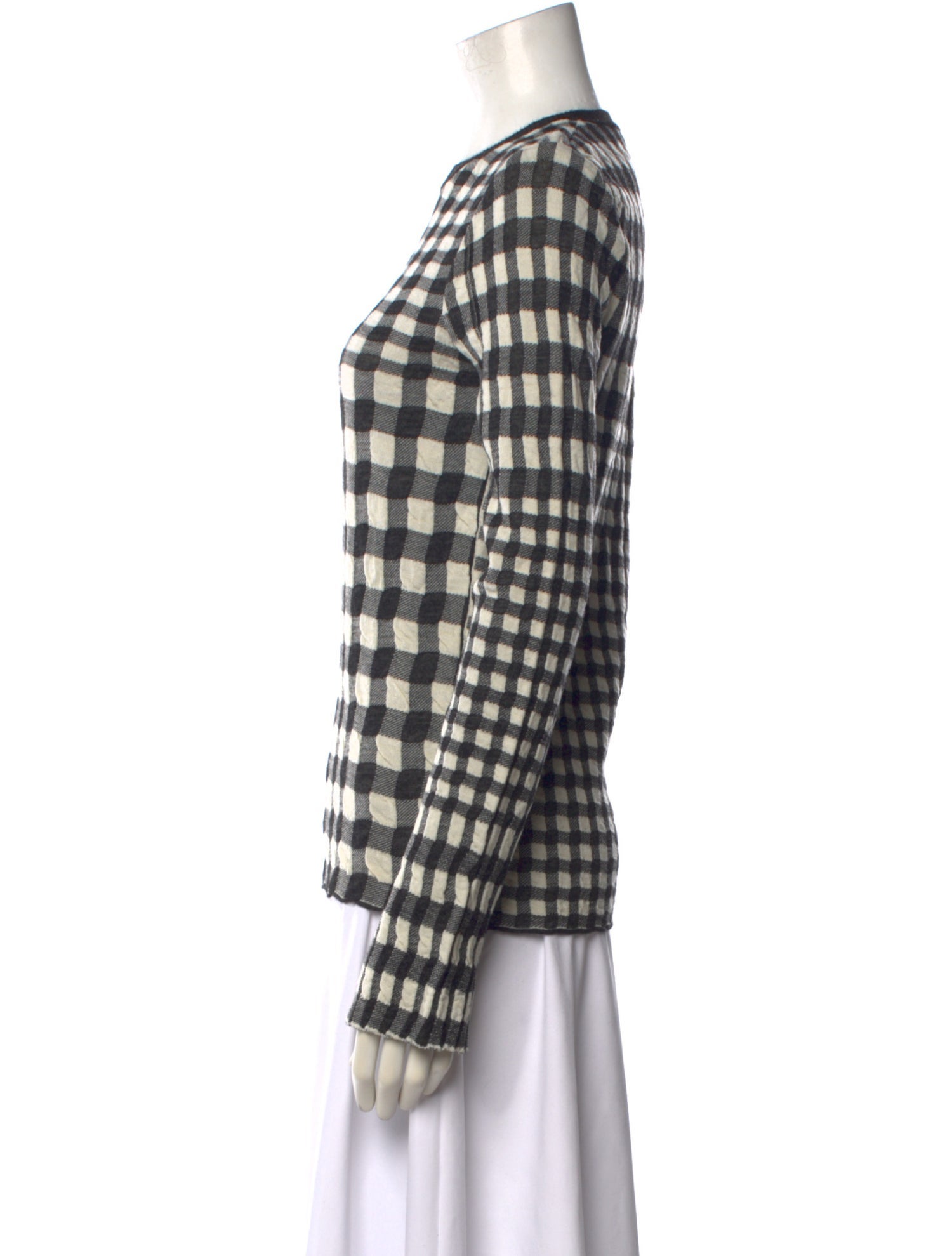 Celine Wool Plaid Print Sweater
