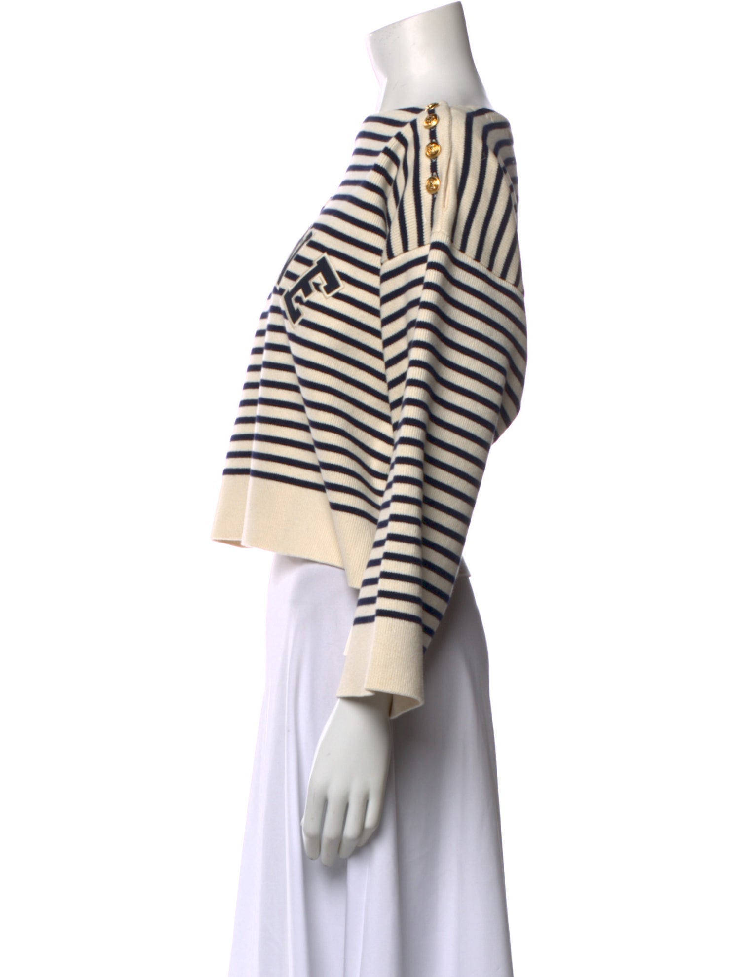 Celine Striped Bateau Neckline Sweater
