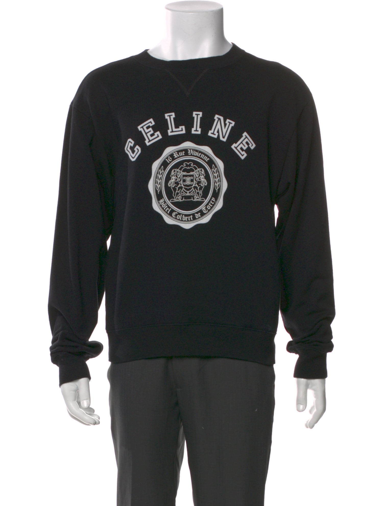 Celine Graphic Print Crew Neck Pullover