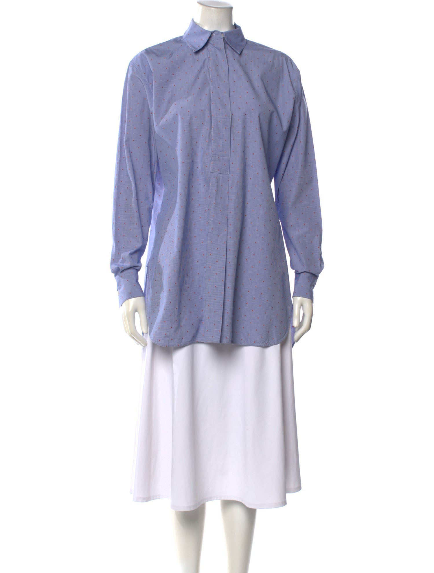 Celine Polka Dot Print Long Sleeve Blouse