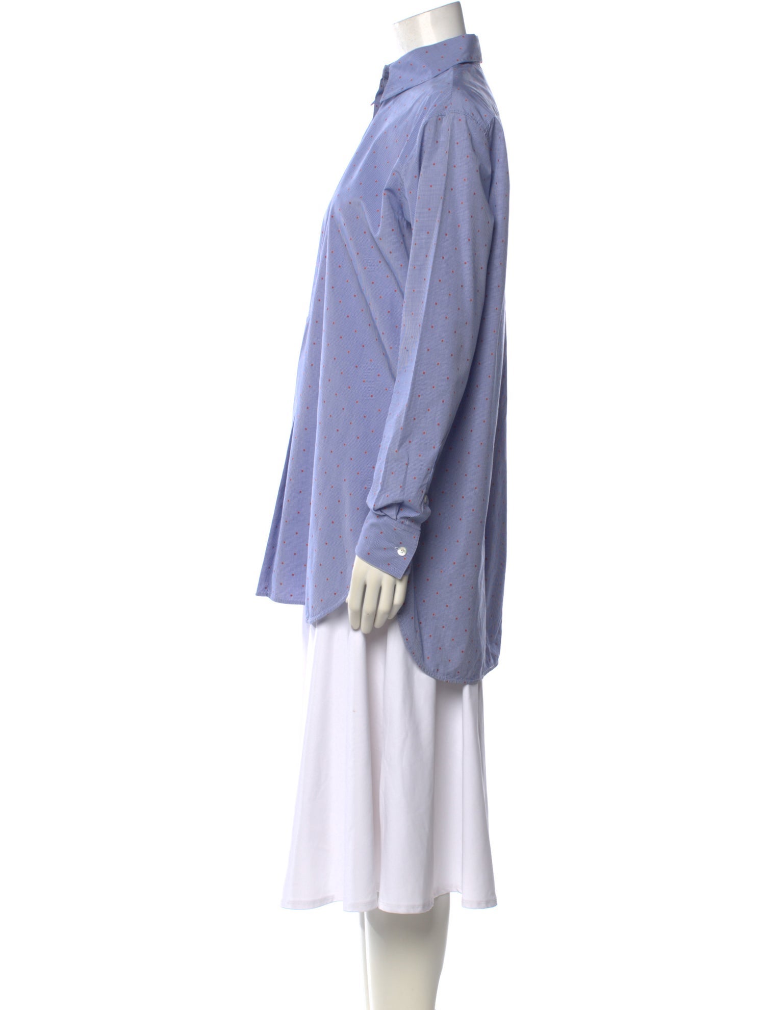 Celine Polka Dot Print Long Sleeve Blouse