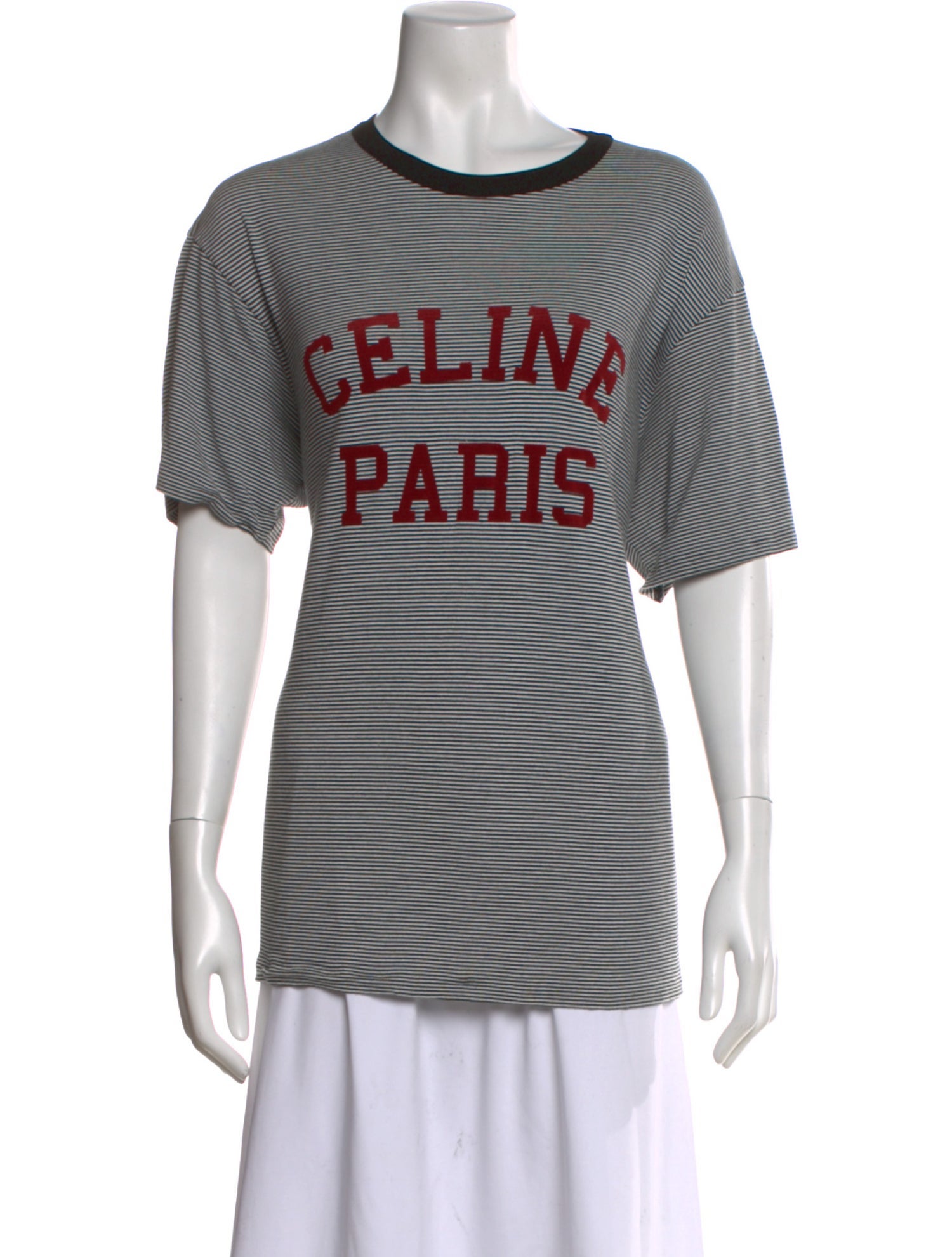 Celine Striped Crew Neck T-Shirt