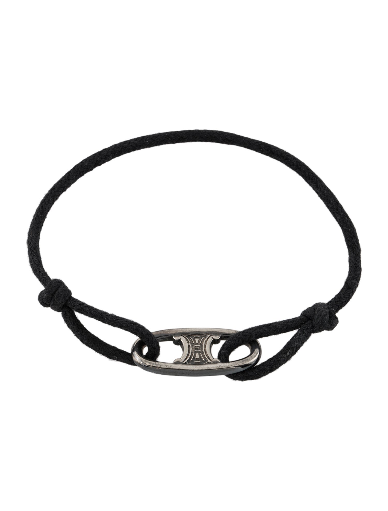 Celine Vintage Cord Triomphe Station Bracelet