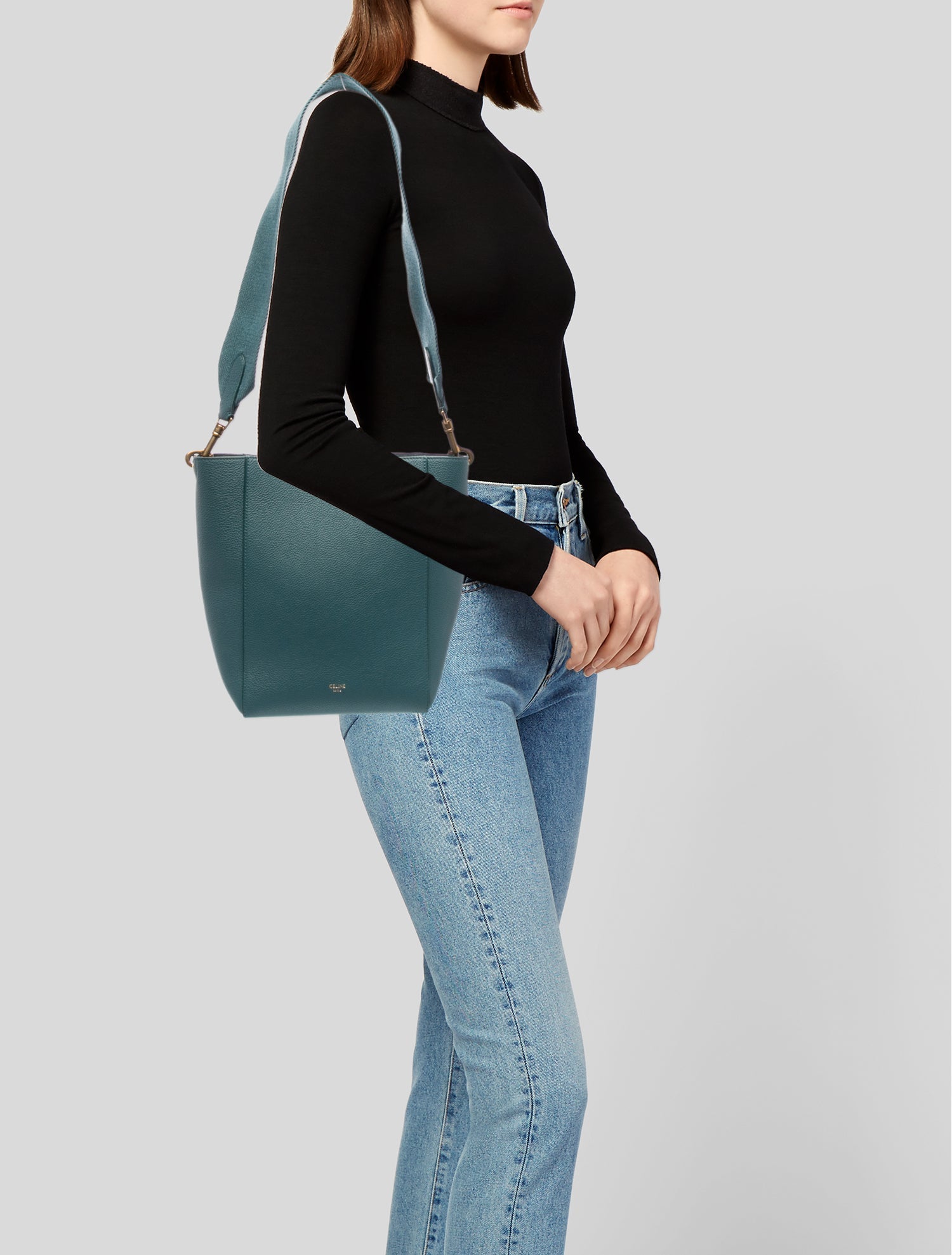 Celine Leather Seau Sangle Small