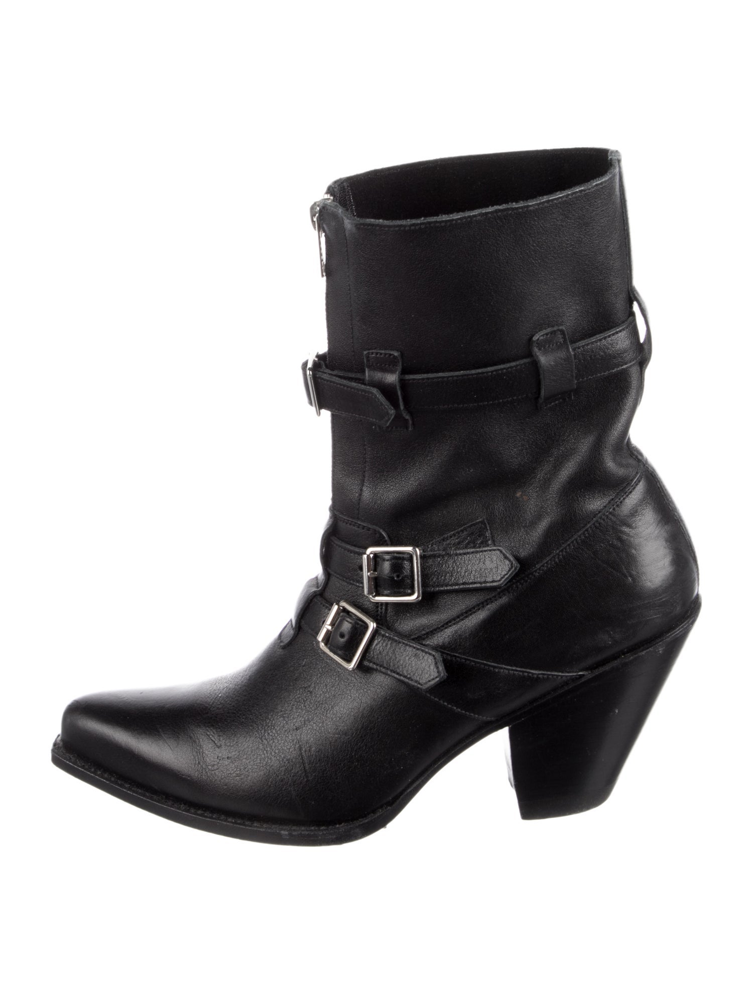 Celine Leather Moto Boots