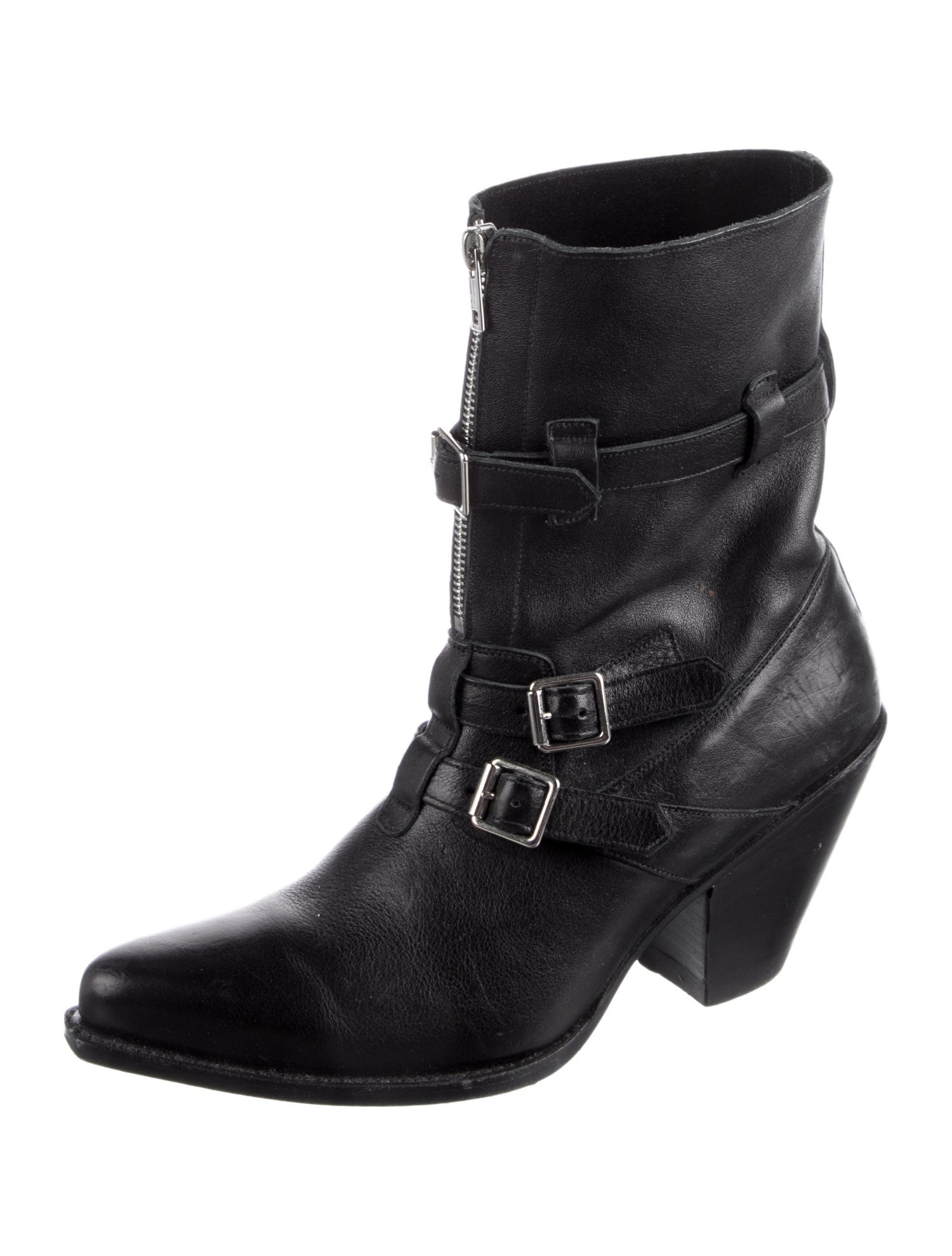 Celine Leather Moto Boots