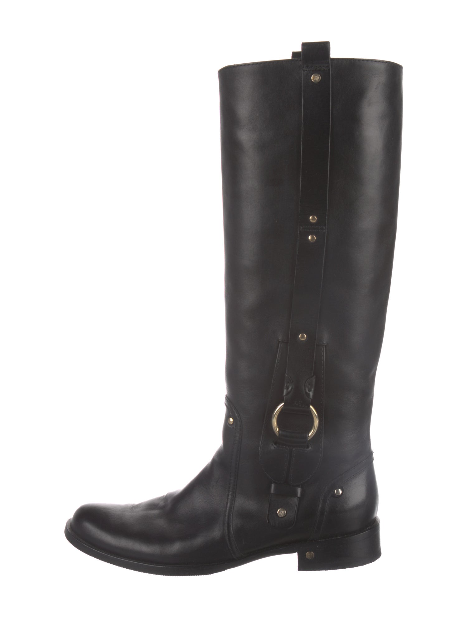 Celine Leather Studded Accents Riding Boots