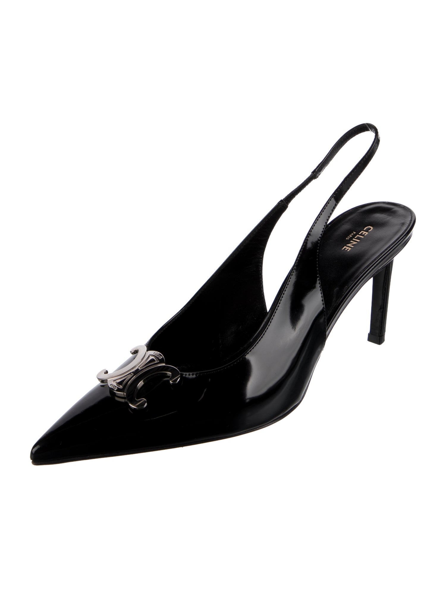 Celine Patent Leather Slingback Pumps