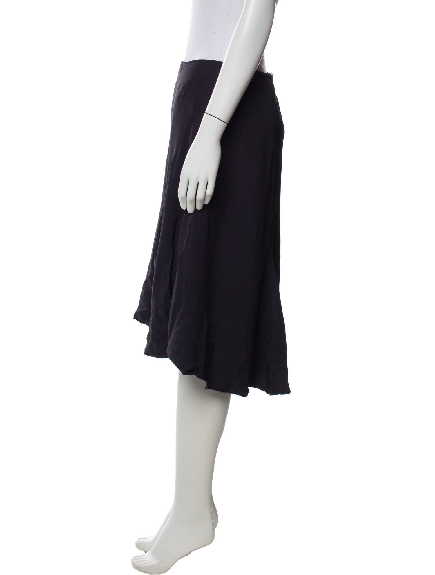 Celine Raw-Edge Trim Knee-Length Skirt