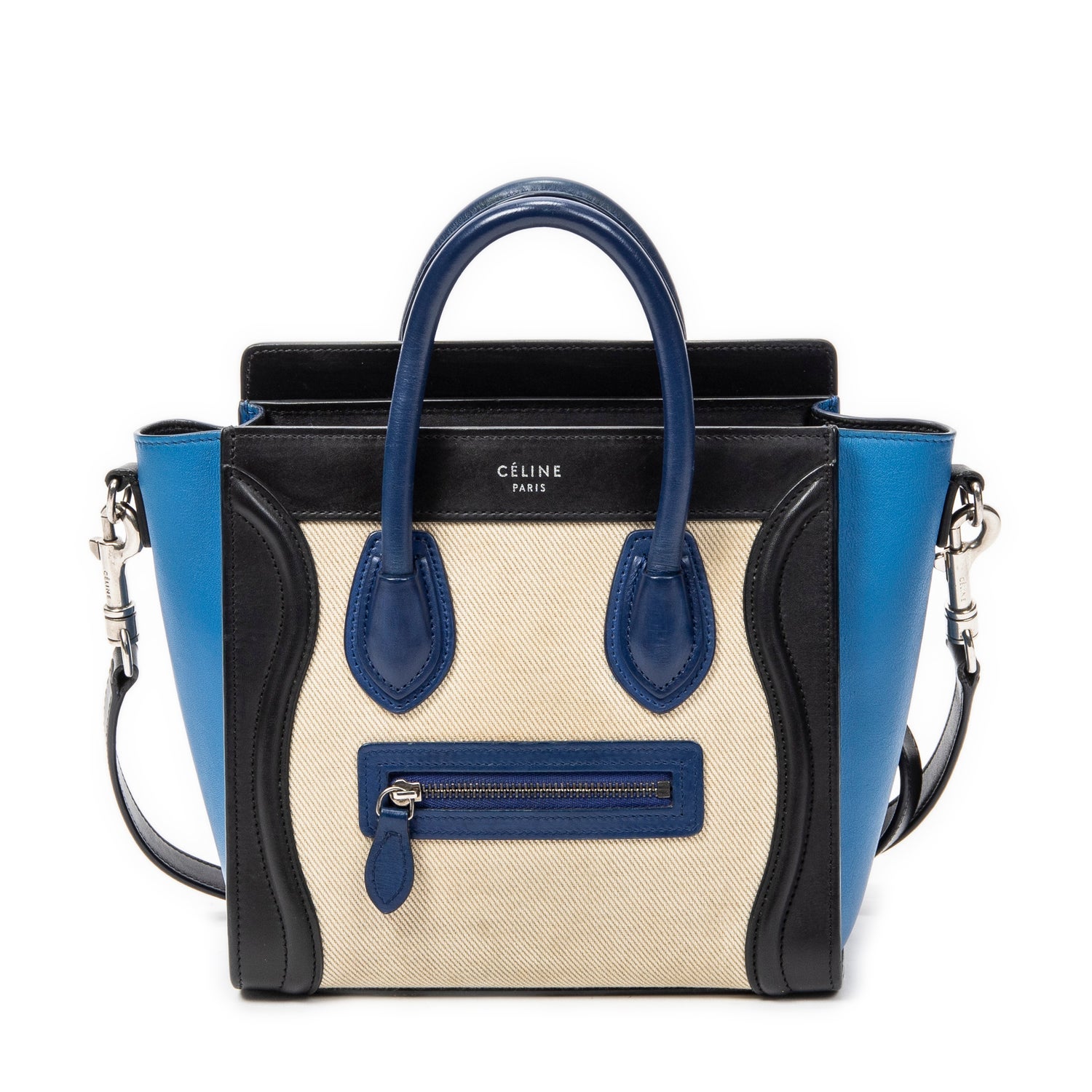 Celine Leather Nano Tricolor Luggage