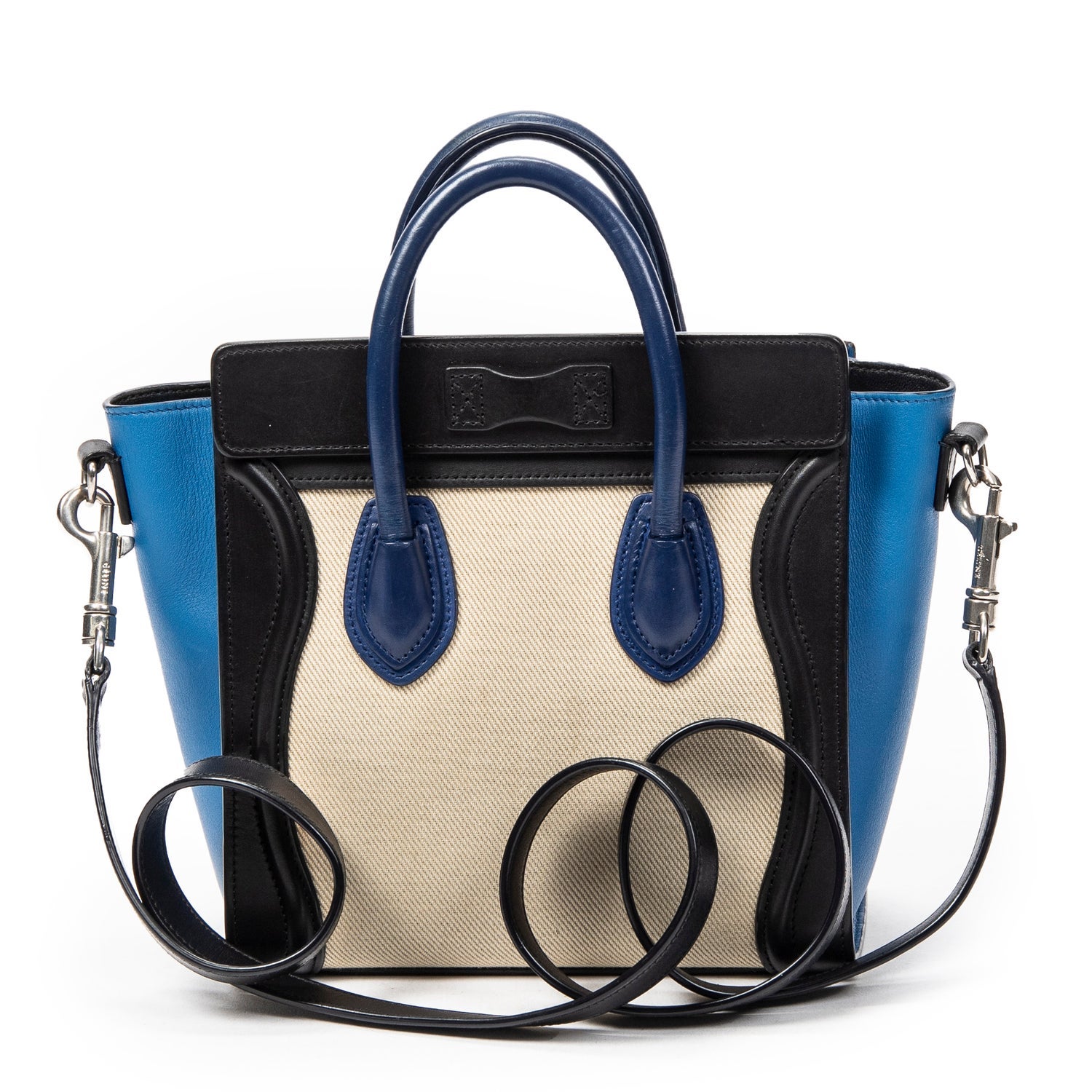 Celine Leather Nano Tricolor Luggage