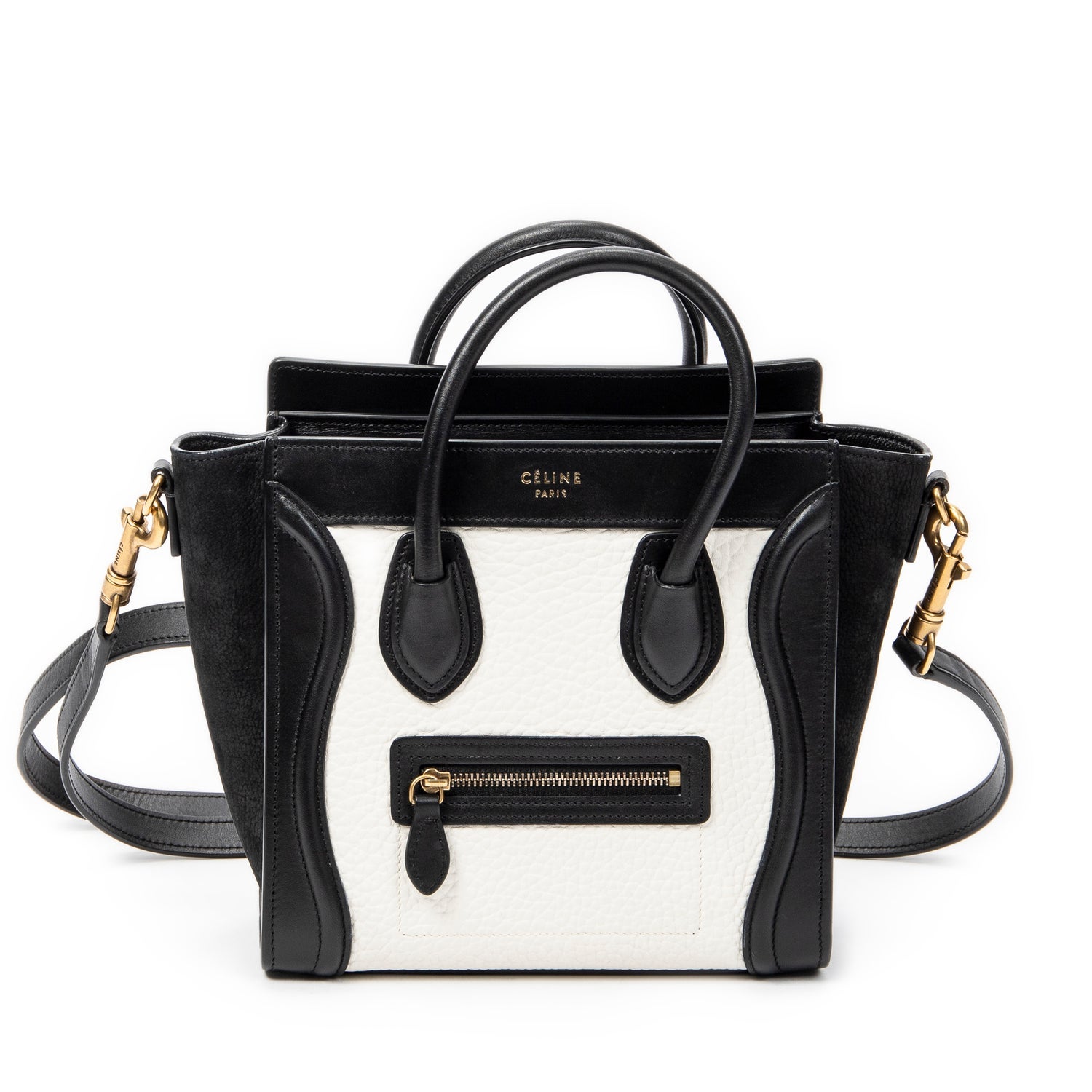 Celine Leather Nano Bicolor Luggage