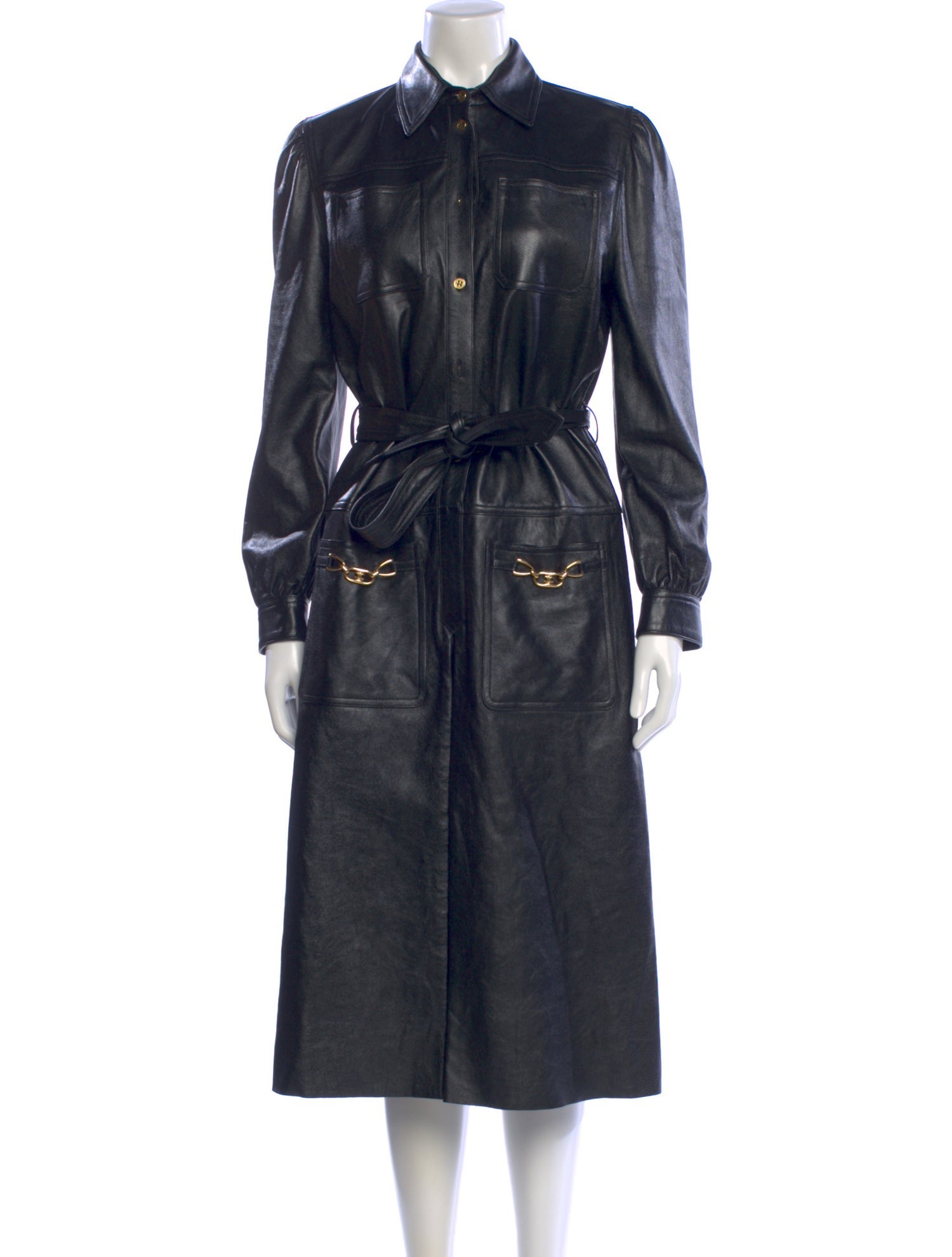 Celine Leather Midi Length Dress w/ Tags