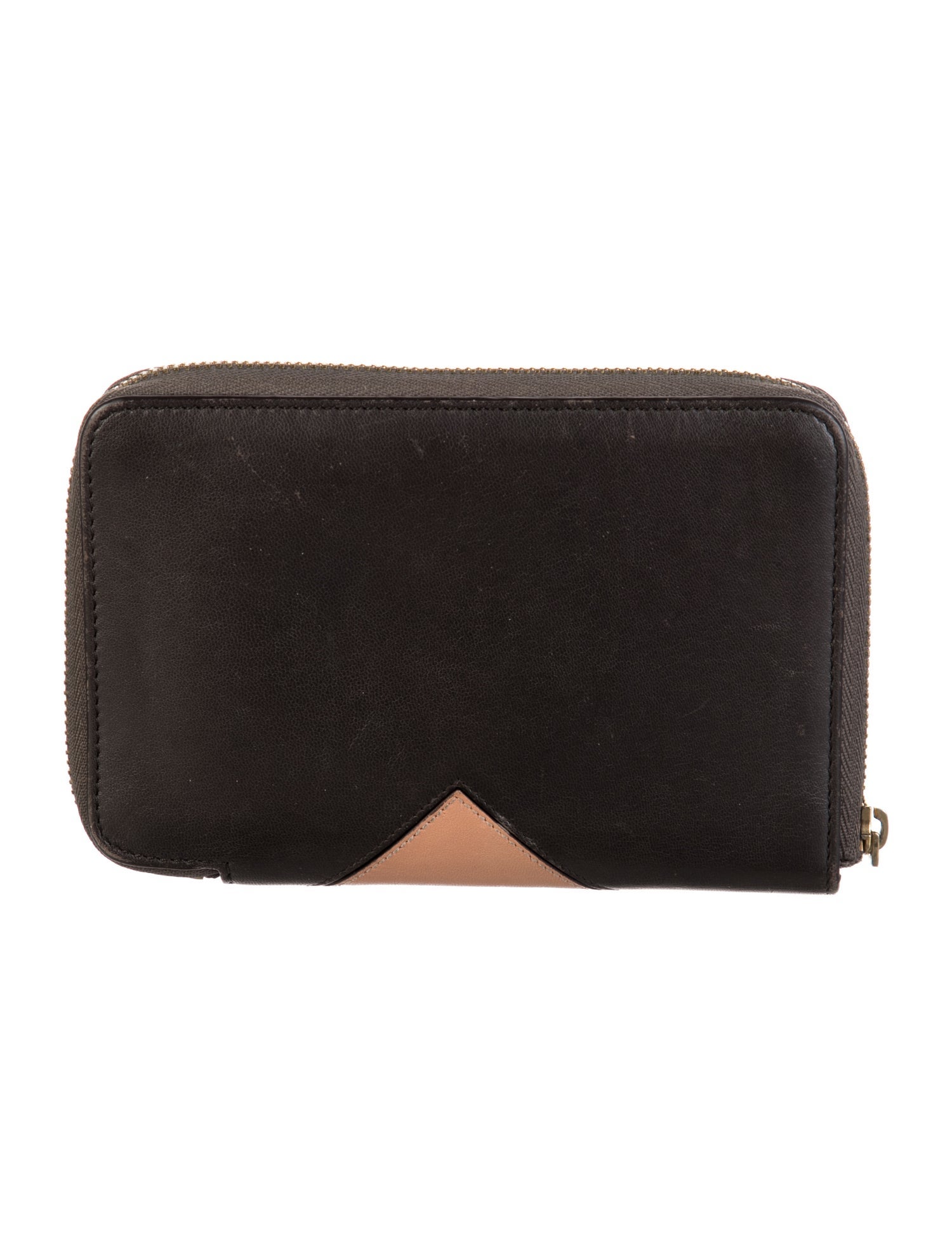 Celine Leather Colorblock Pattern Wallet