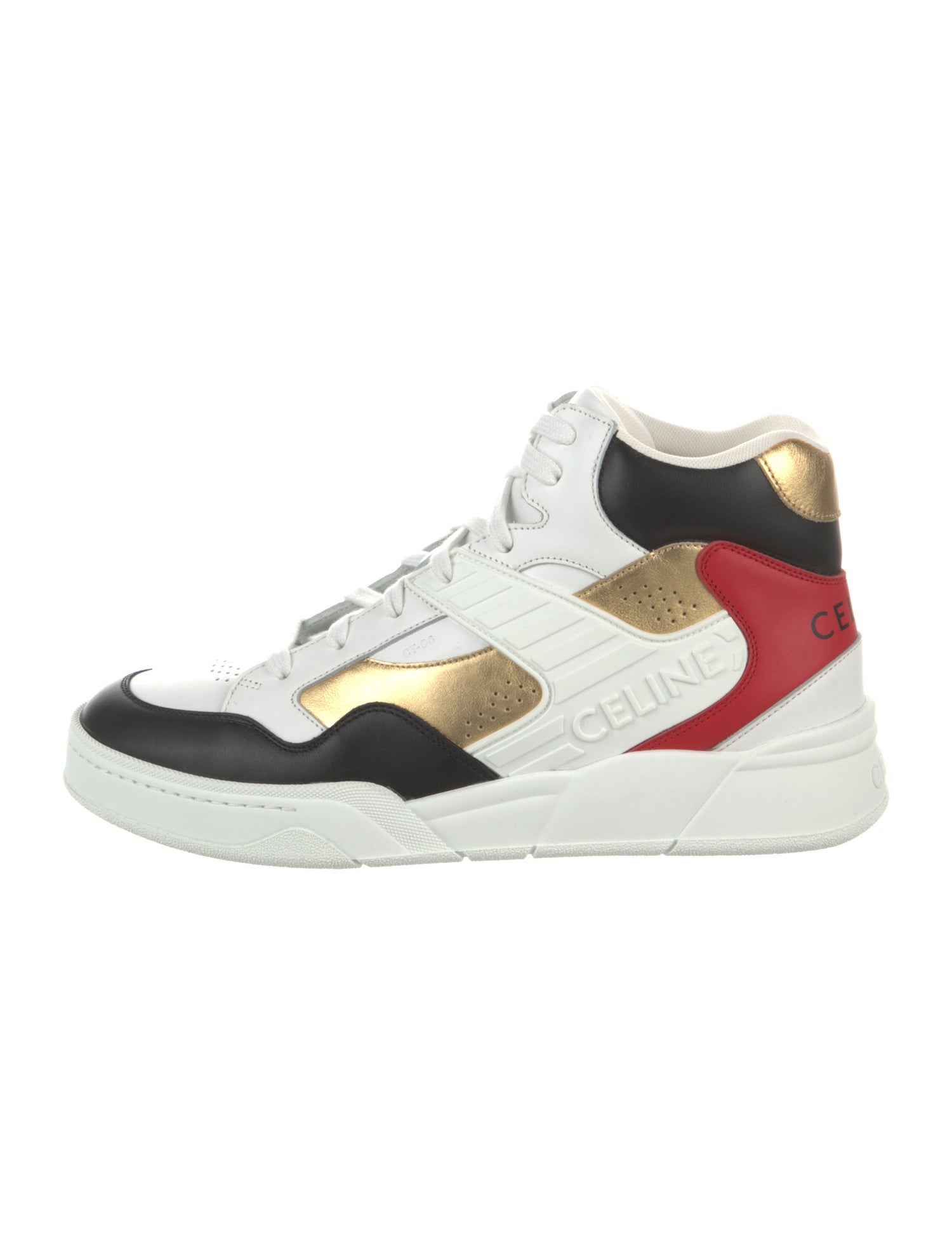 Celine Leather Colorblock Pattern Sneakers