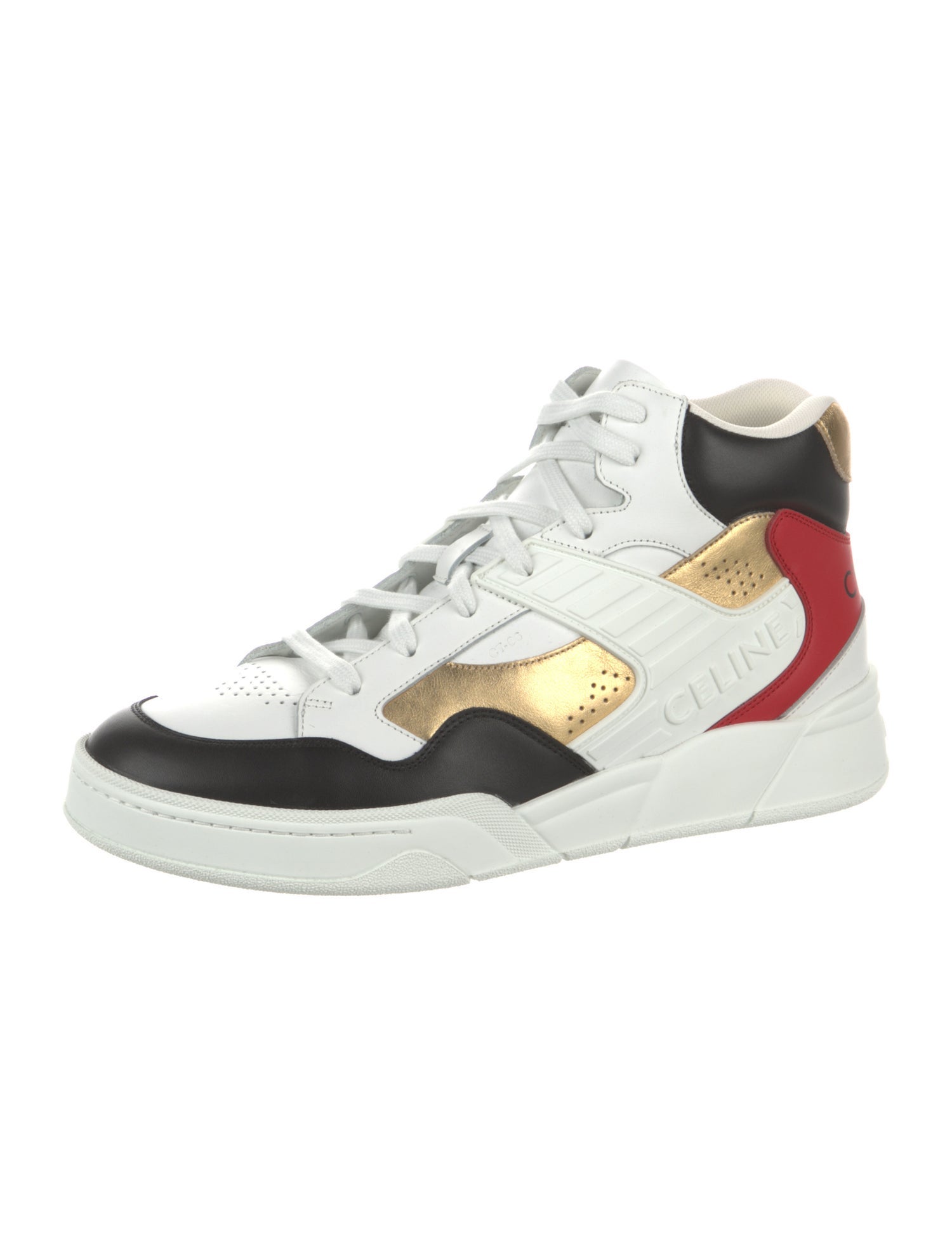 Celine Leather Colorblock Pattern Sneakers