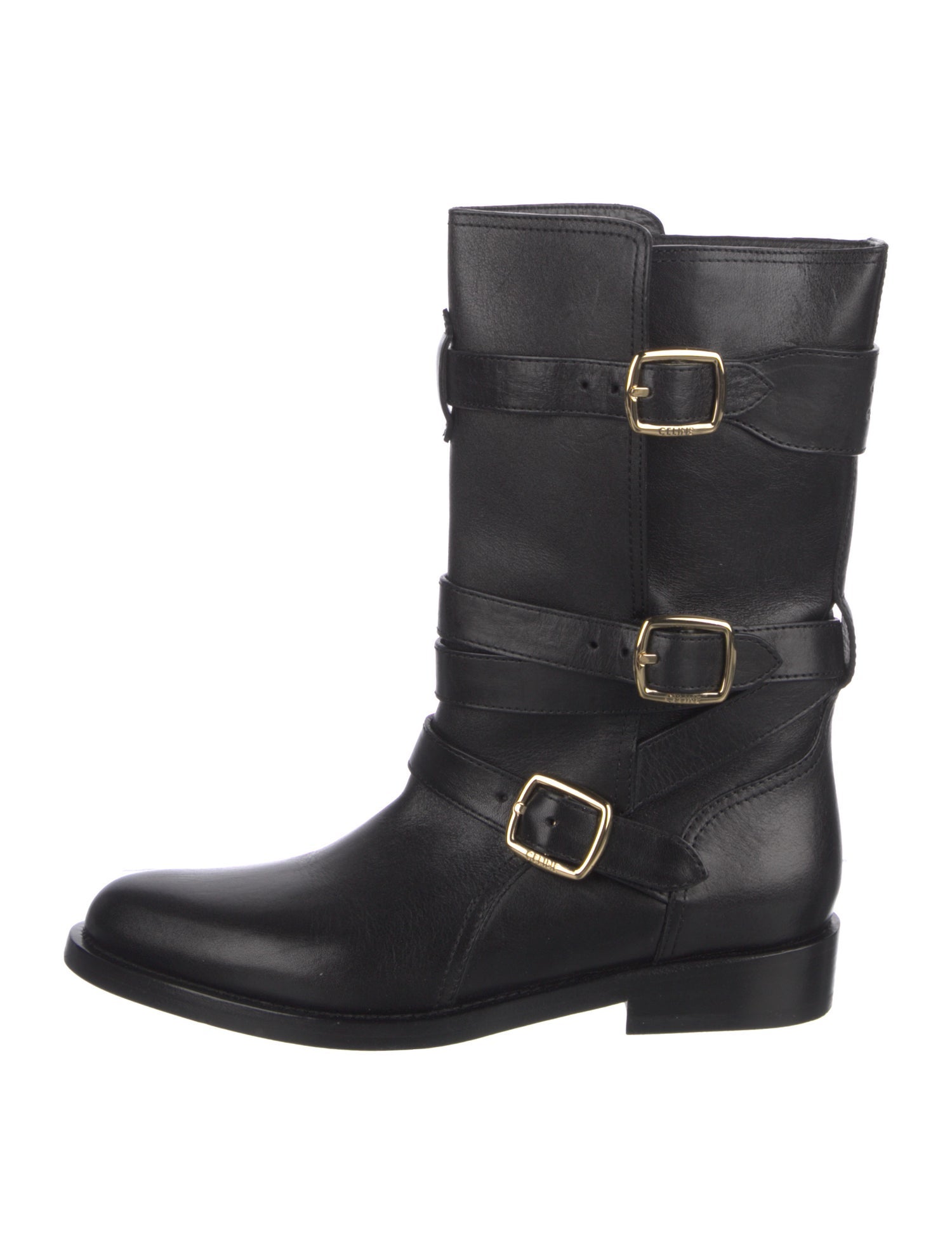 Celine Leather Moto Boots