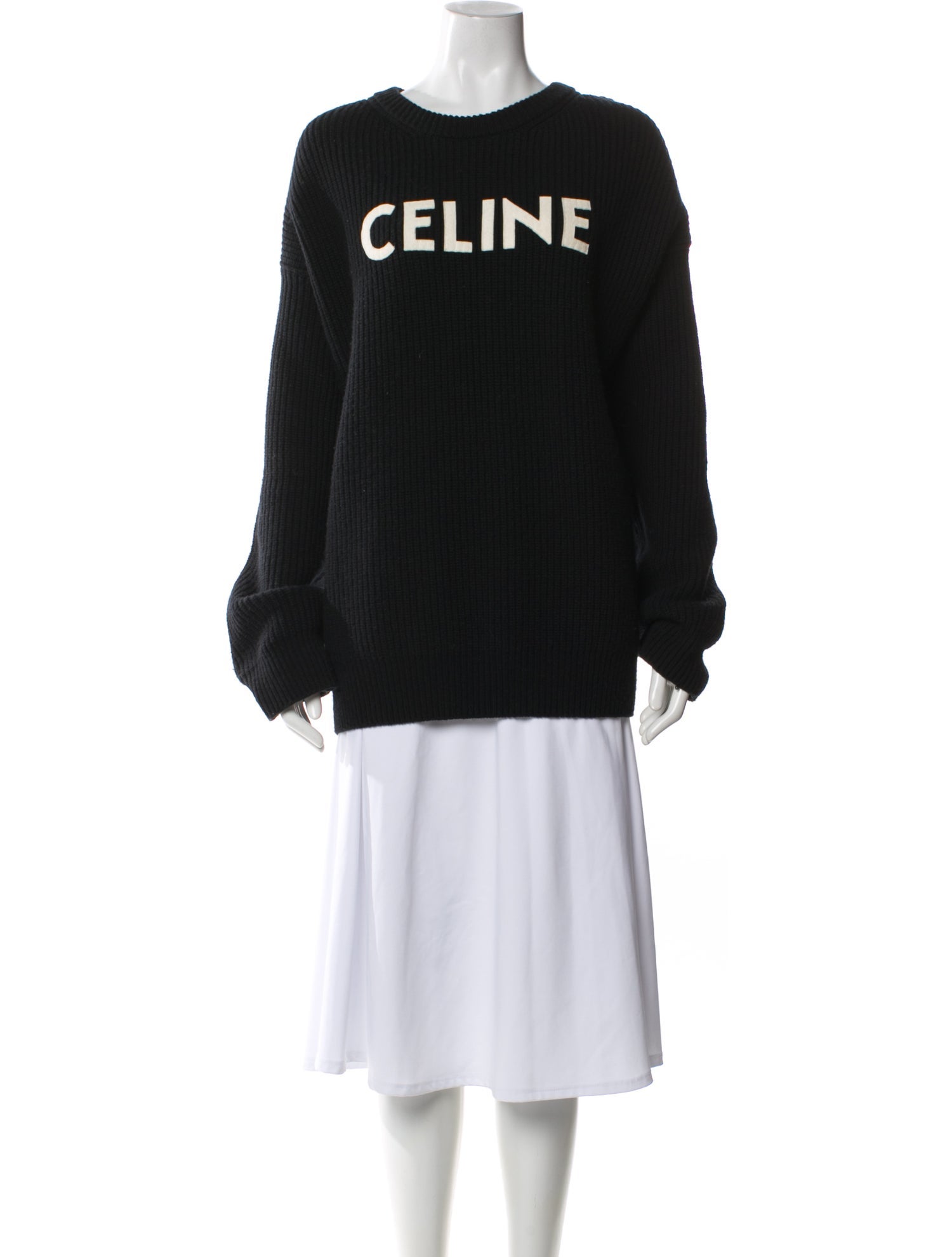 Celine Wool Graphic Print Sweater