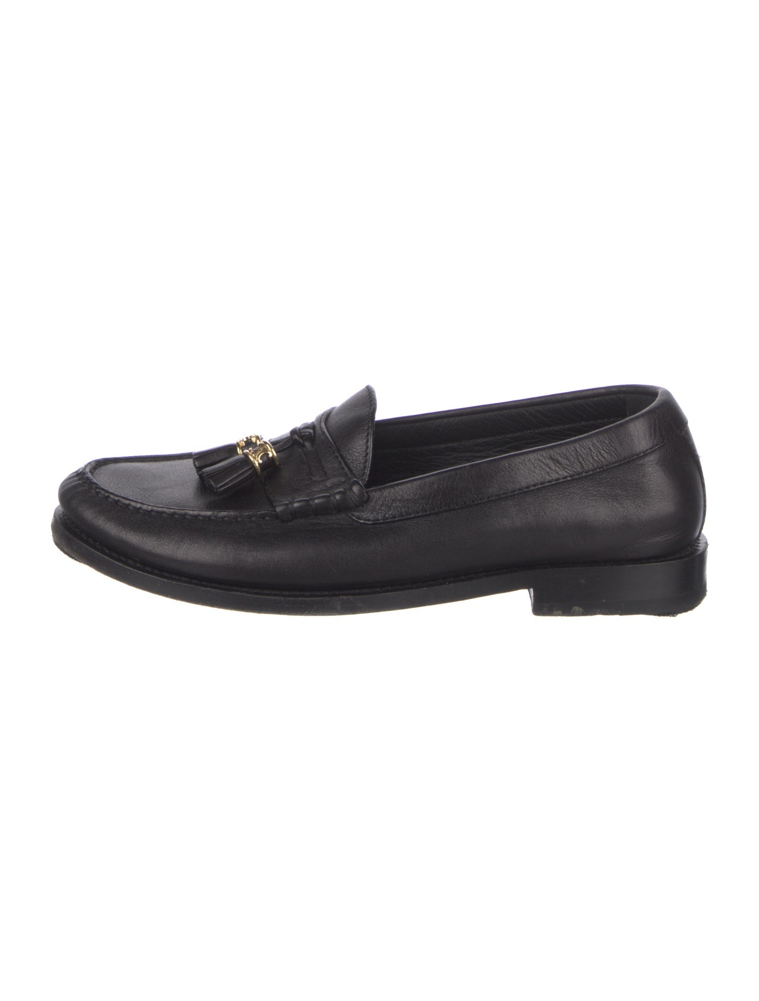 Celine Leather Tassel Accents Loafers