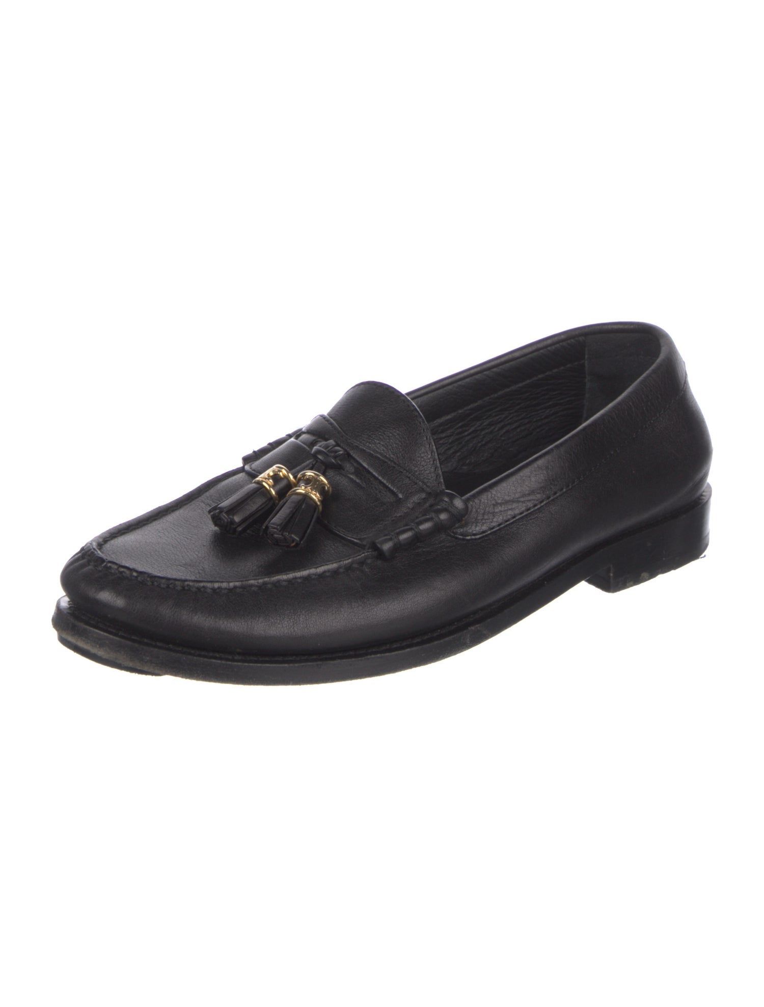 Celine Leather Tassel Accents Loafers