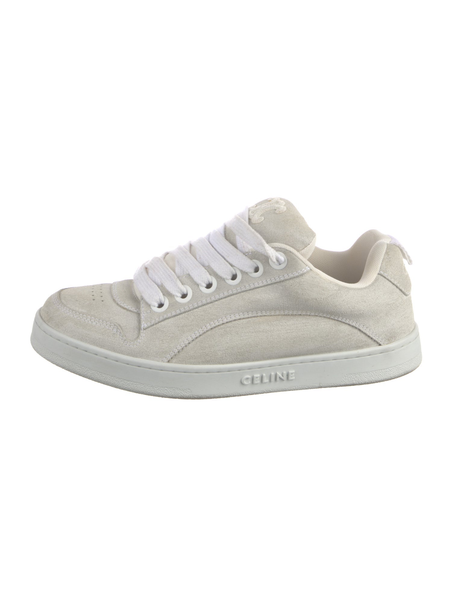 Celine Suede Embroidered Accent Sneakers