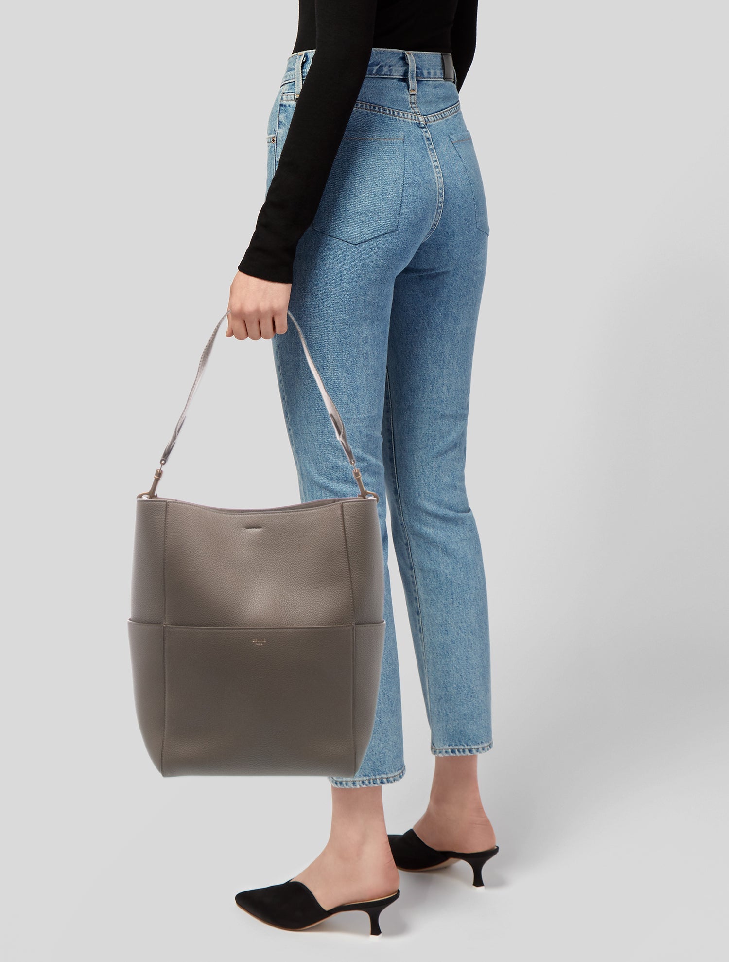 Celine Leather Seau Sangle Large