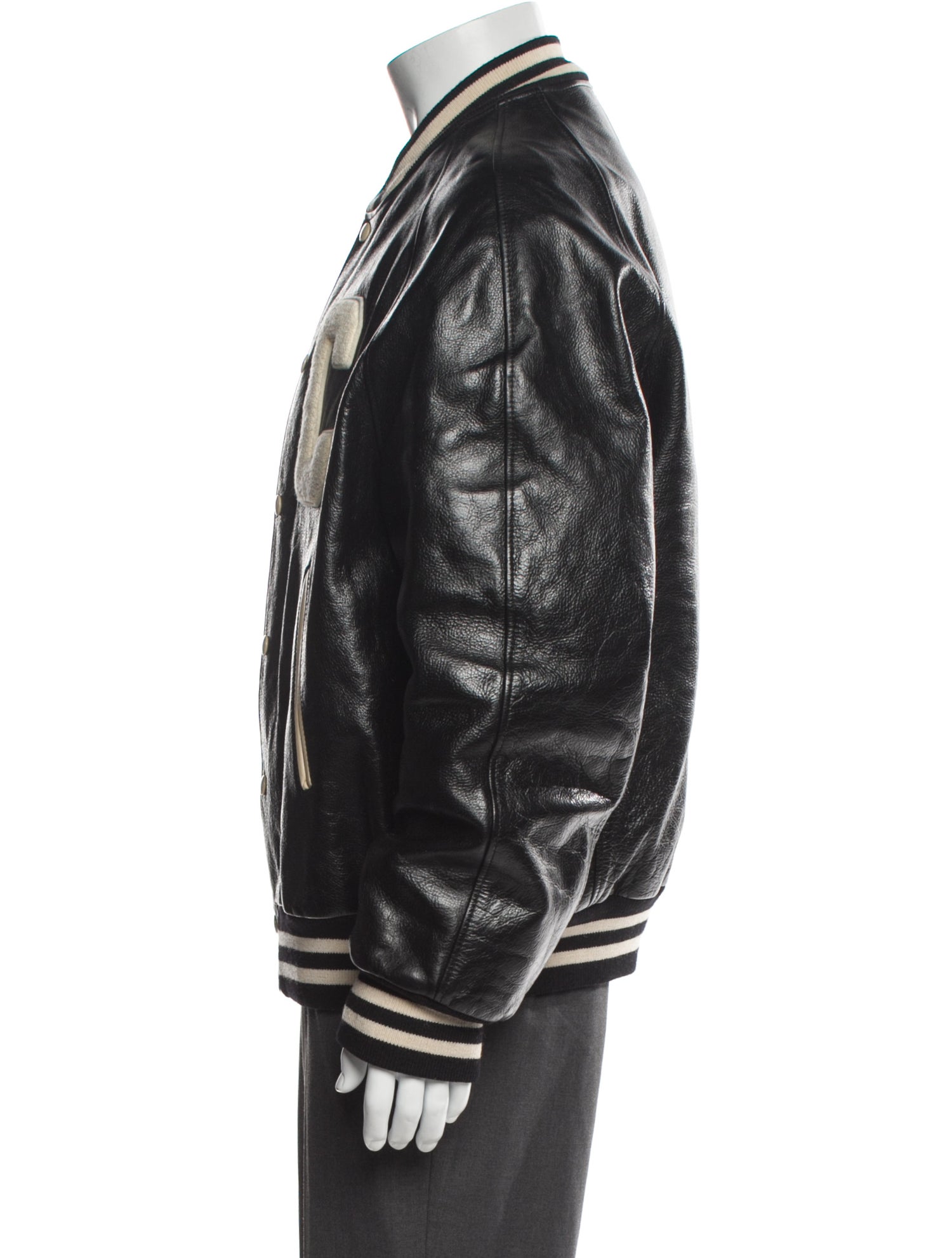 Celine Calfskin Striped Varsity Jacket