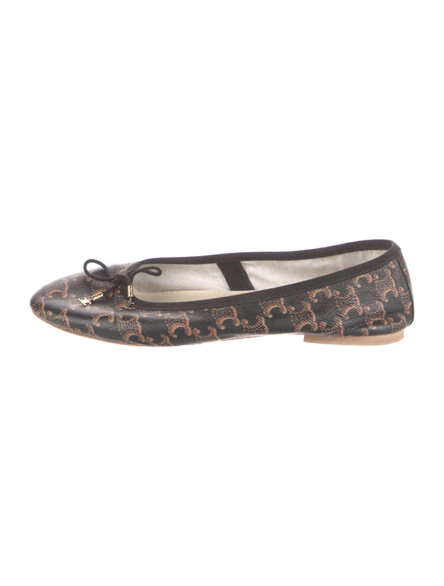 Celine Leather Printed Ballet Flats