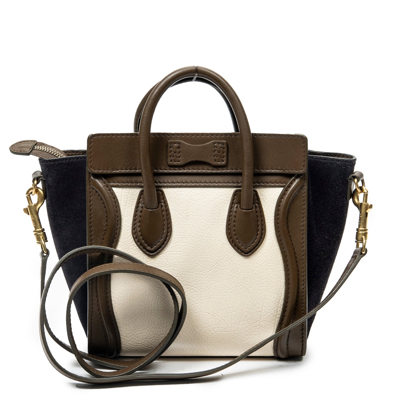 Celine Leather Nano Tricolor Luggage