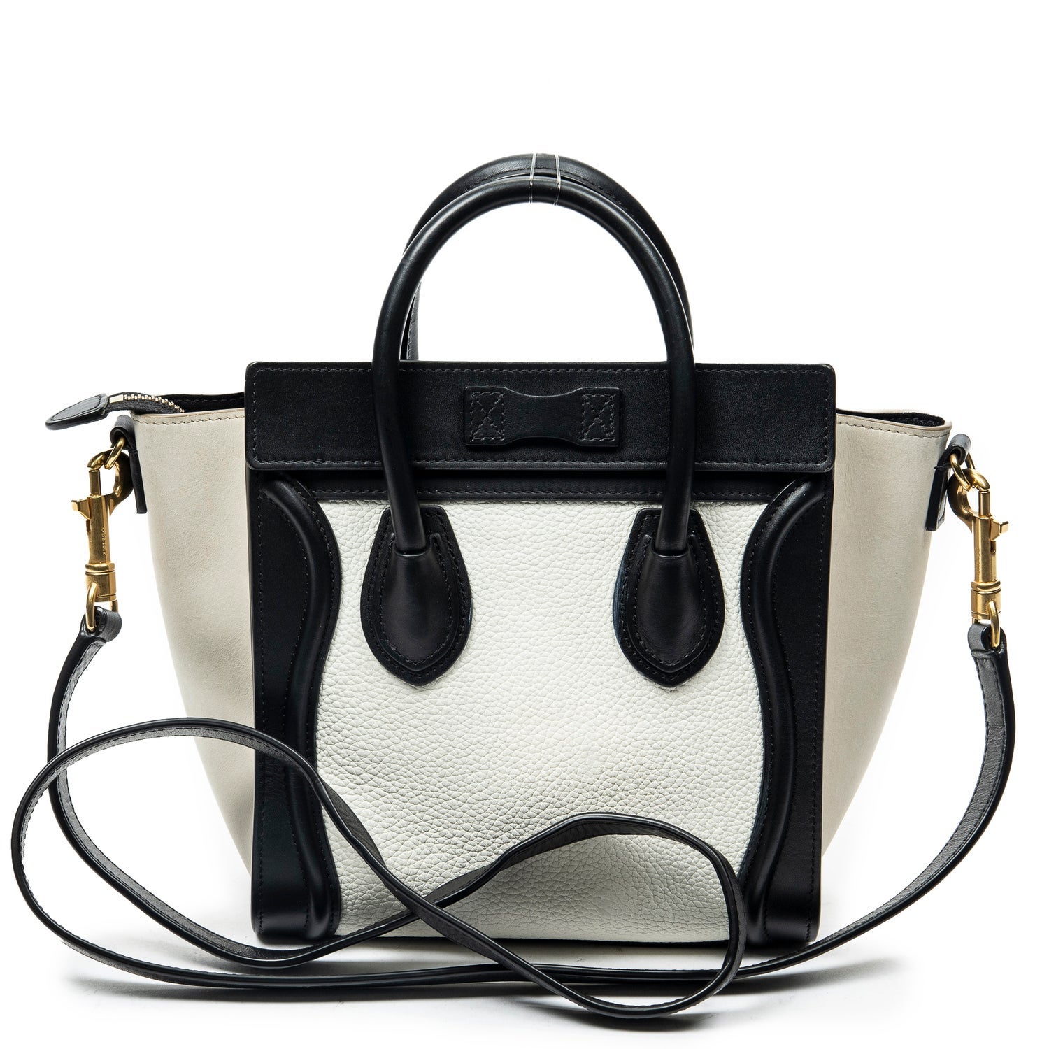 Celine Leather Nano Bicolor Luggage