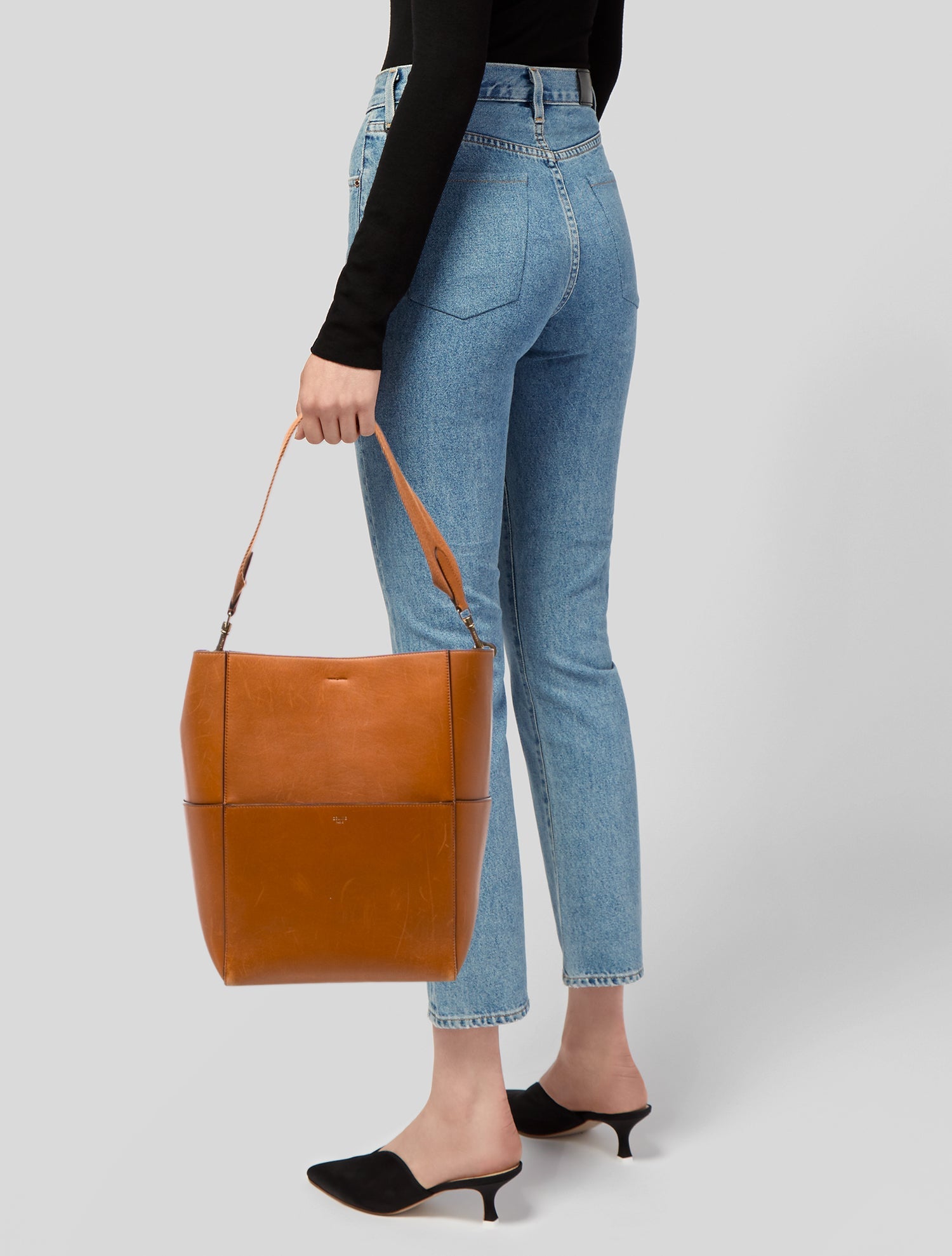 Celine Leather Seau Sangle Large