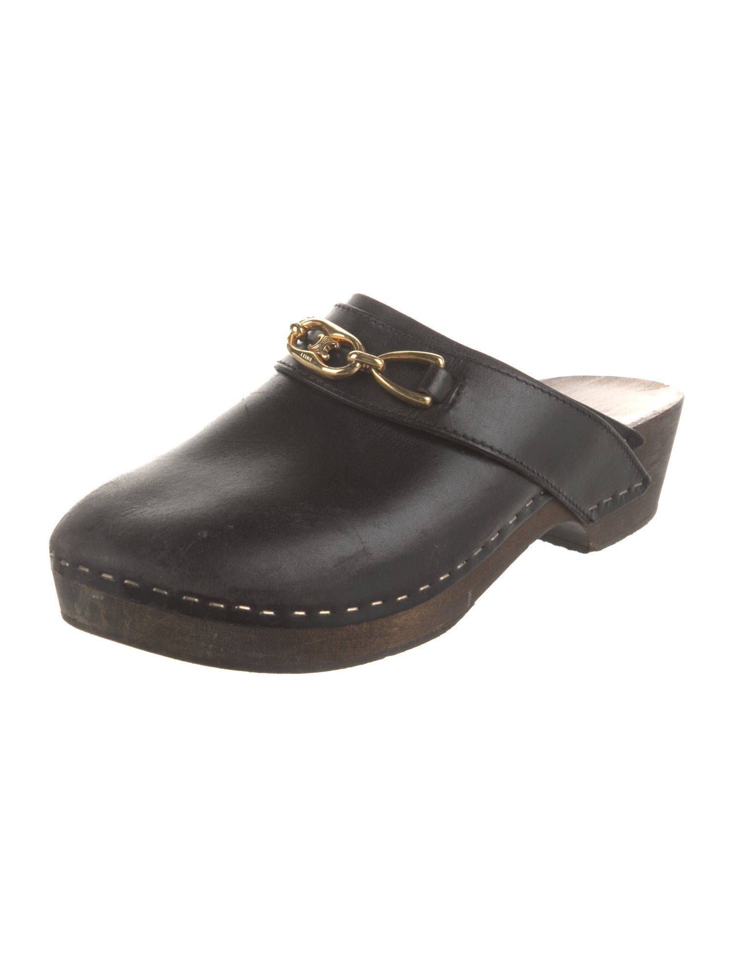 Celine Triomphe Leather Mules