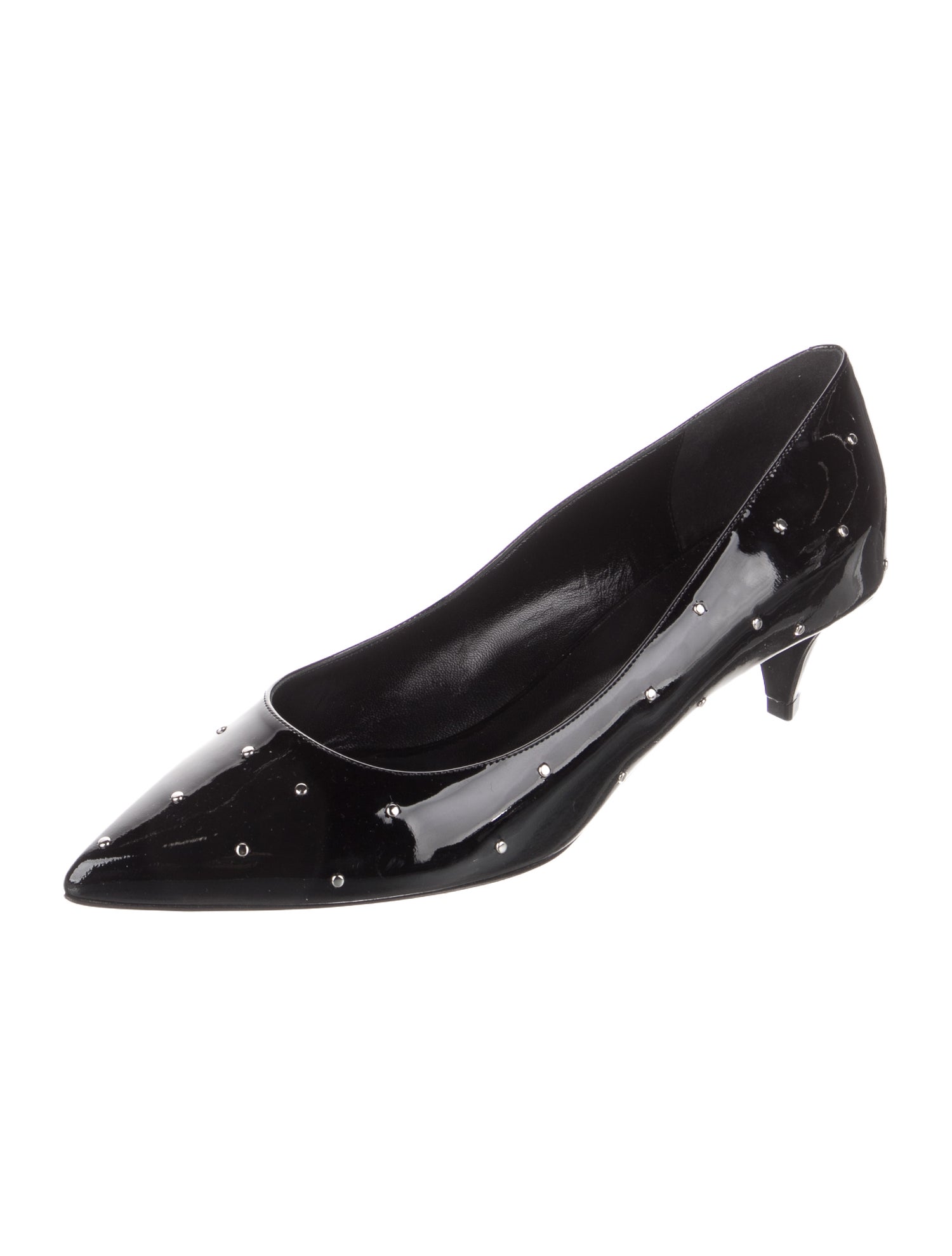 Celine Patent Leather Studded Accents Pumps