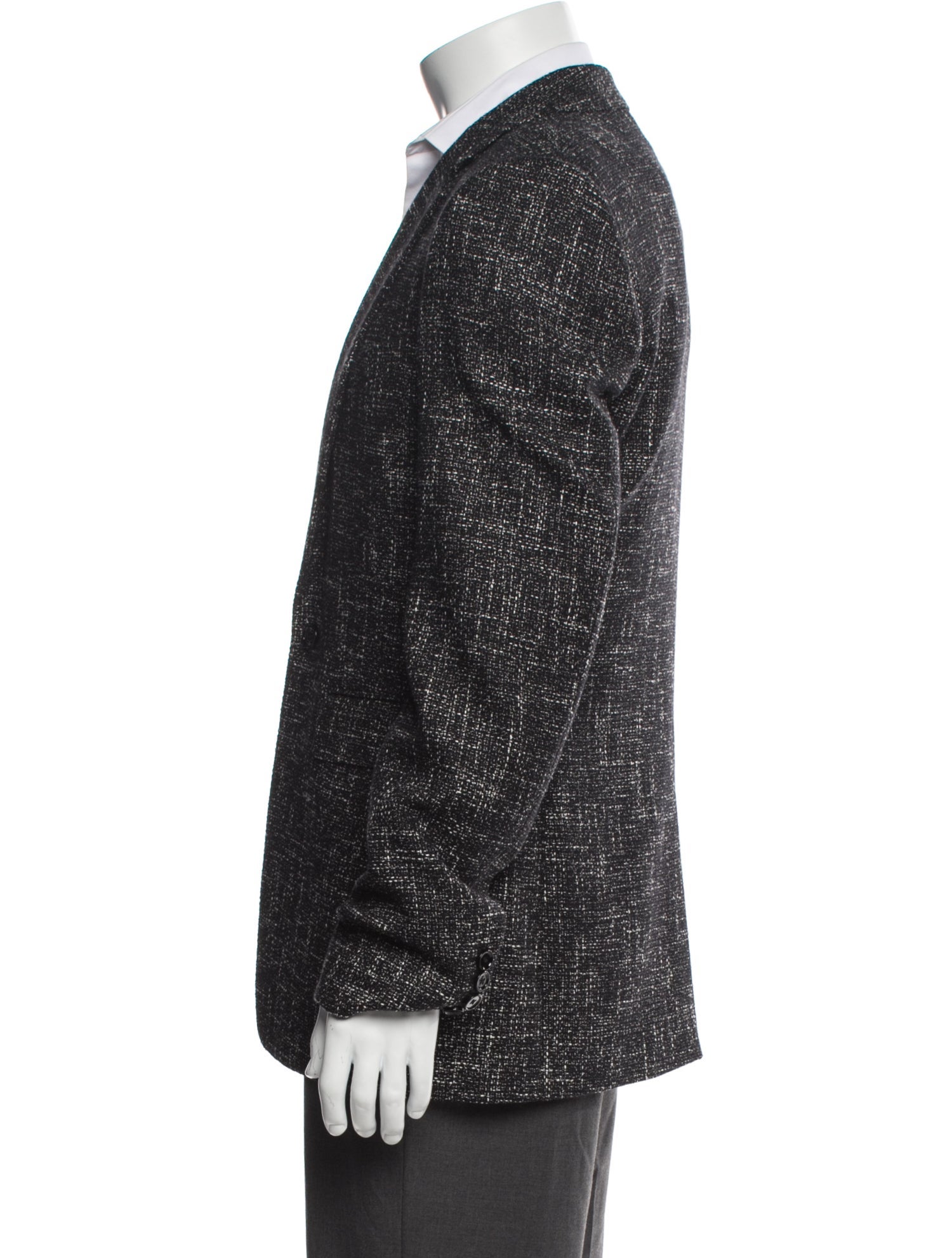 Celine Wool Tweed Pattern Peacoat