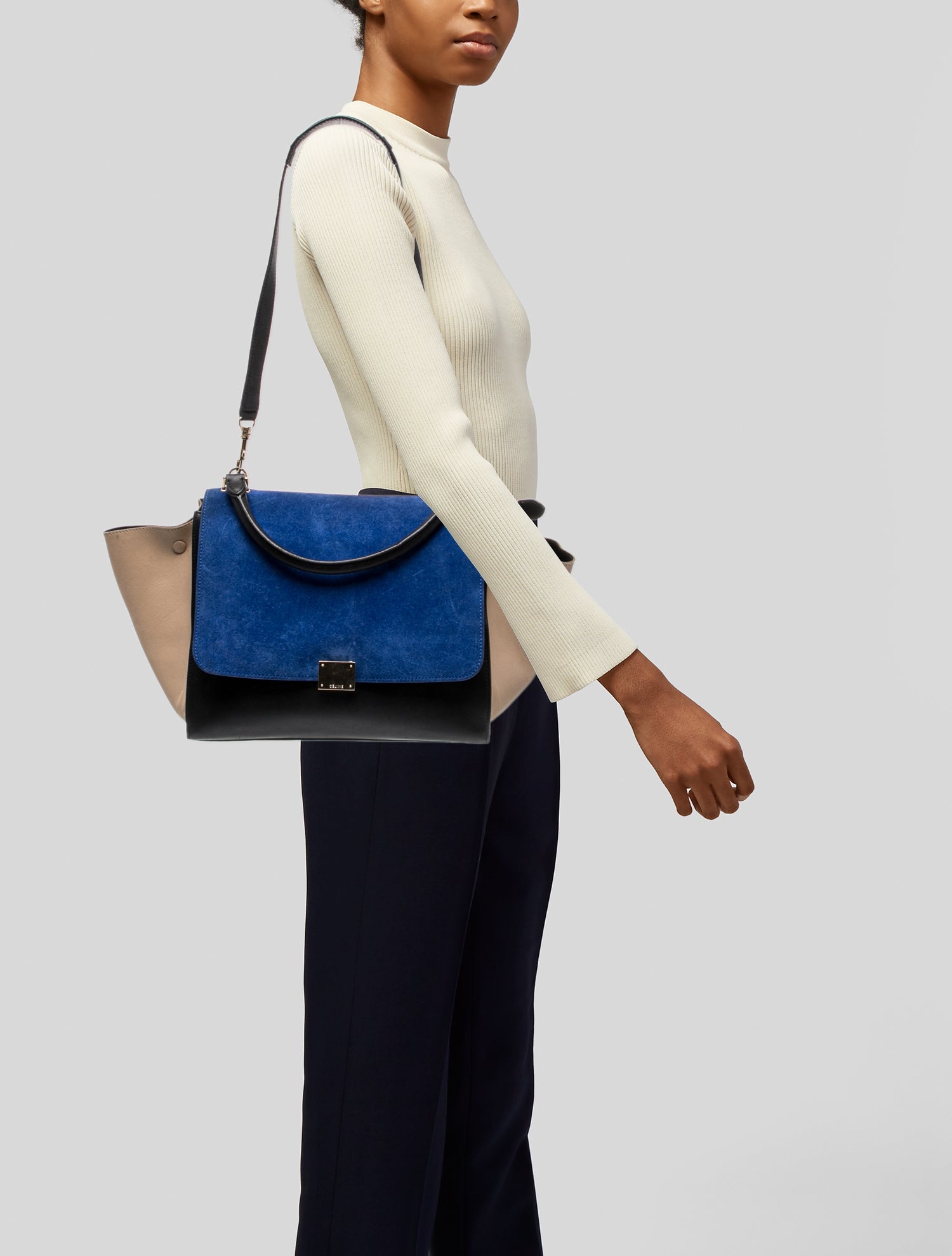 Celine Leather Top Handle Bag Medium
