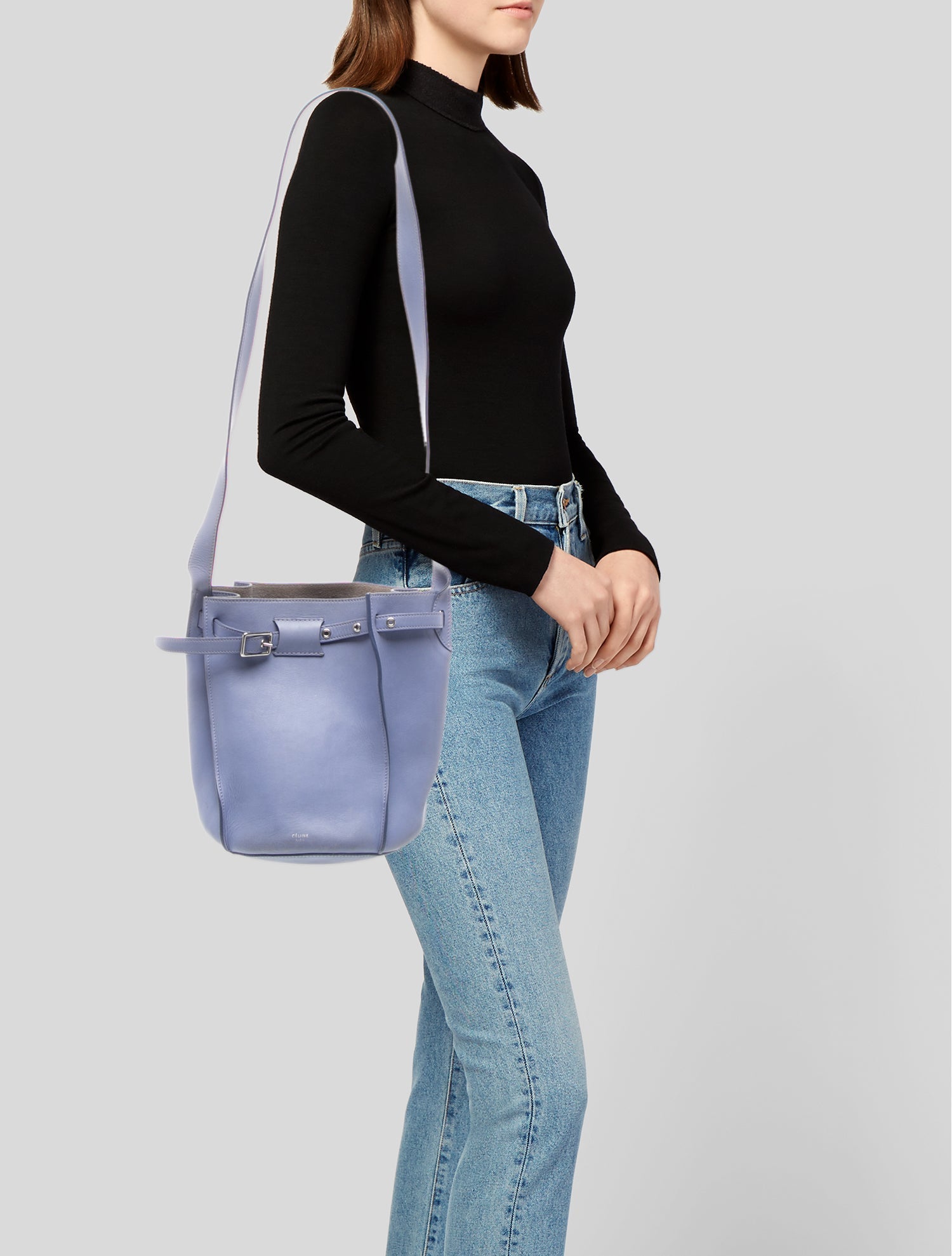 Celine Leather Big Bucket w/Strap